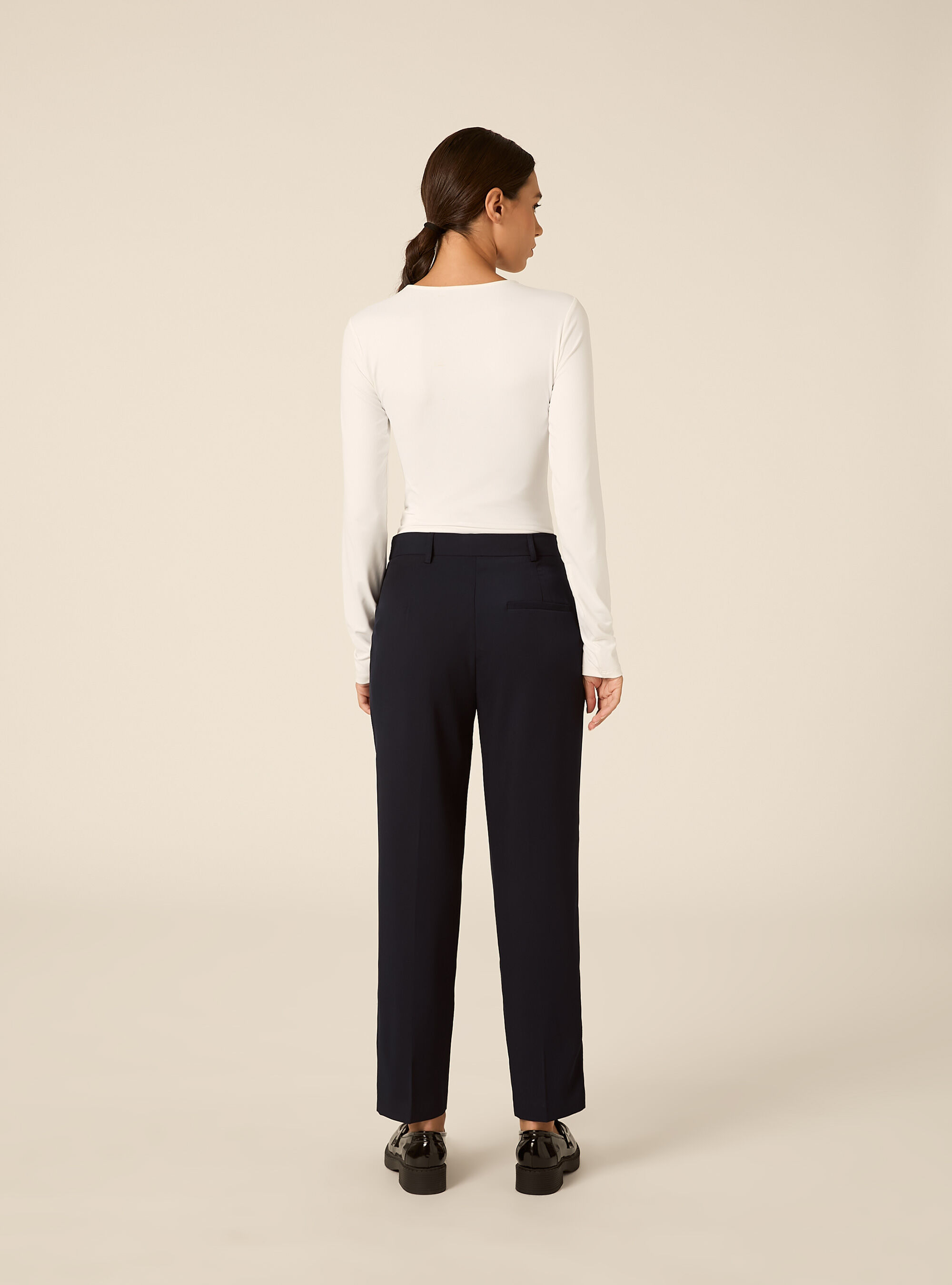 Pantaloni con pence, NA2 NAVY MEDIUM