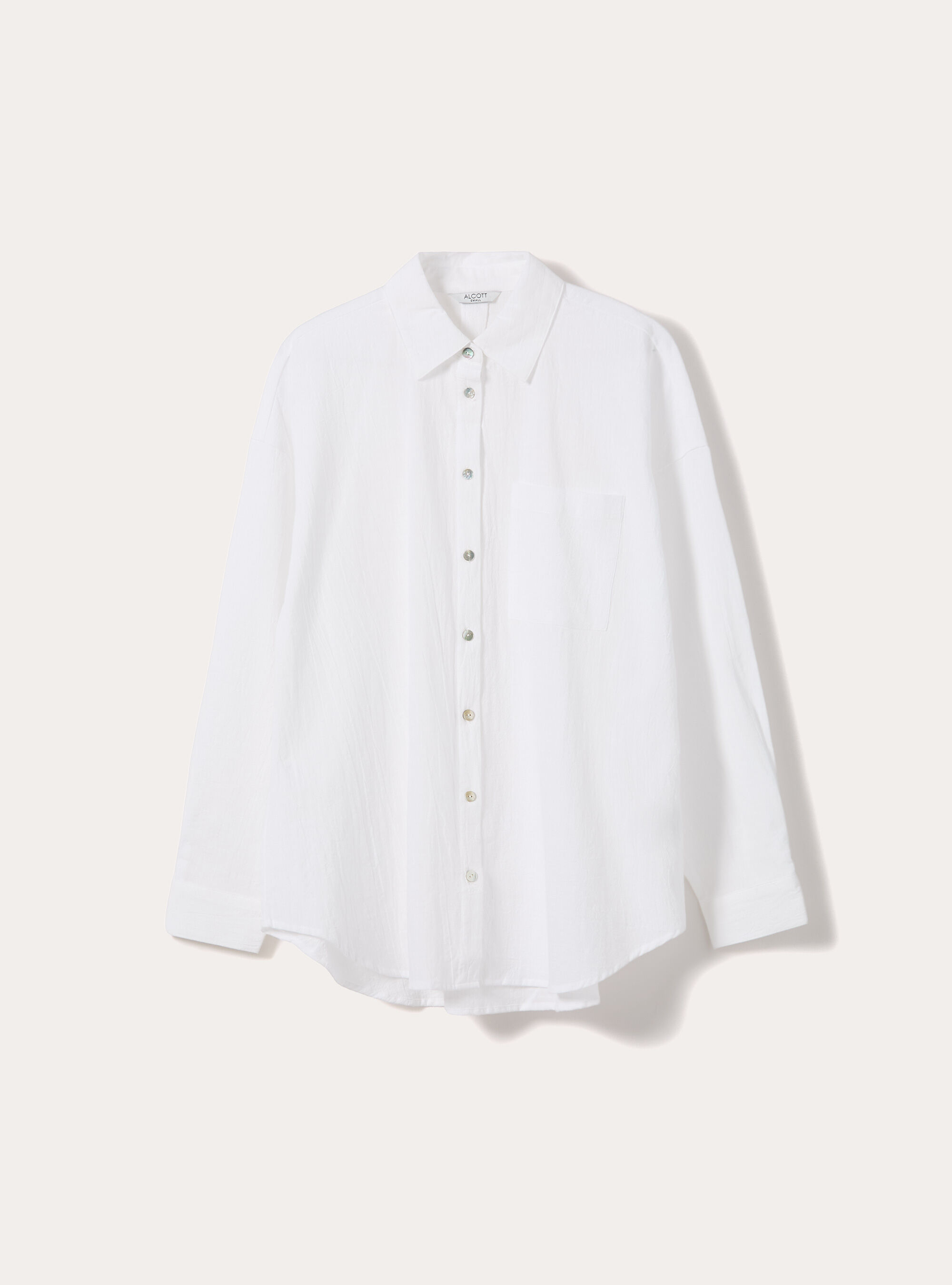 Camicia oversize con tasca, PANNA