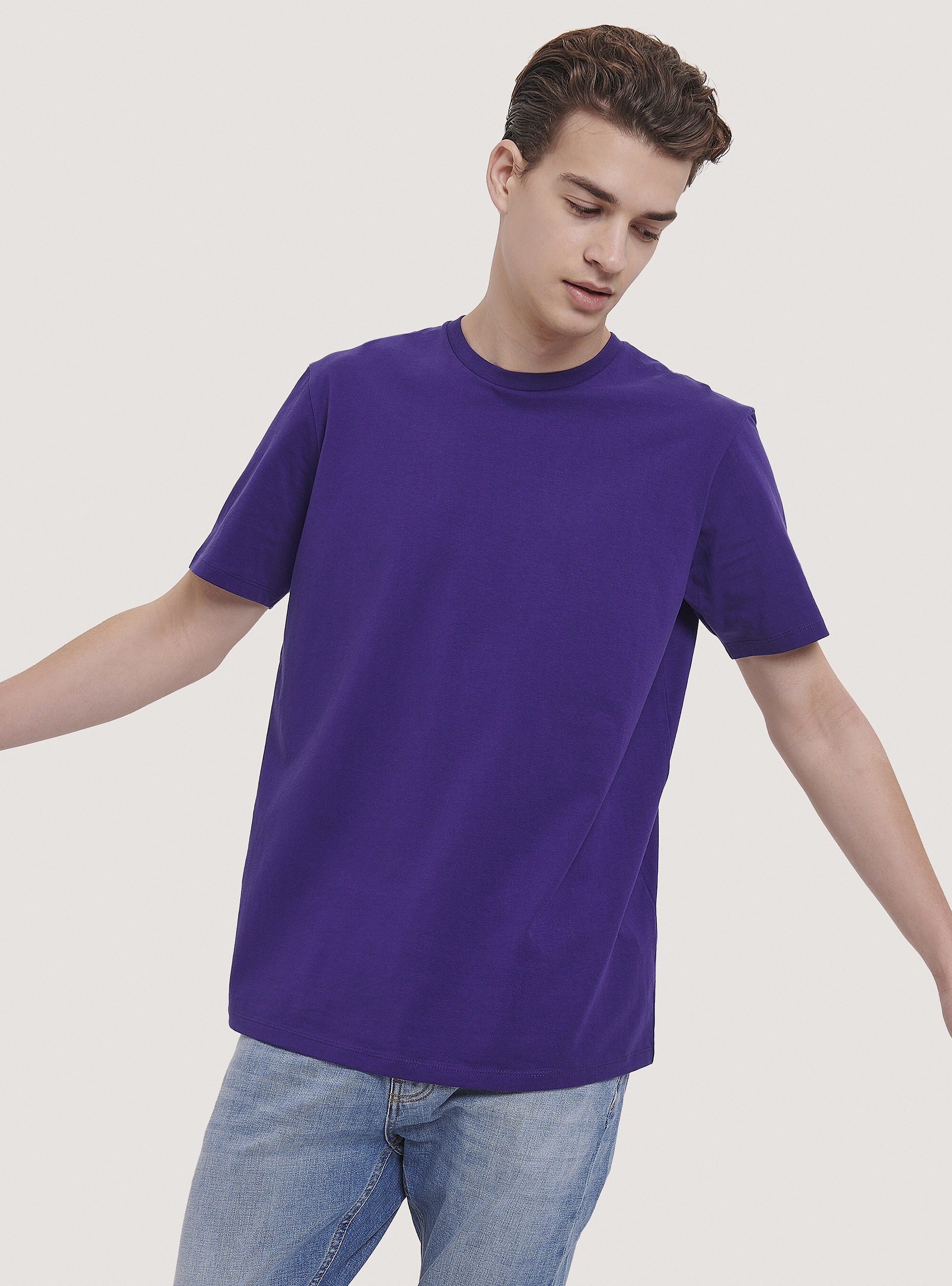 T-shirt en coton de base, C399 PURPLE