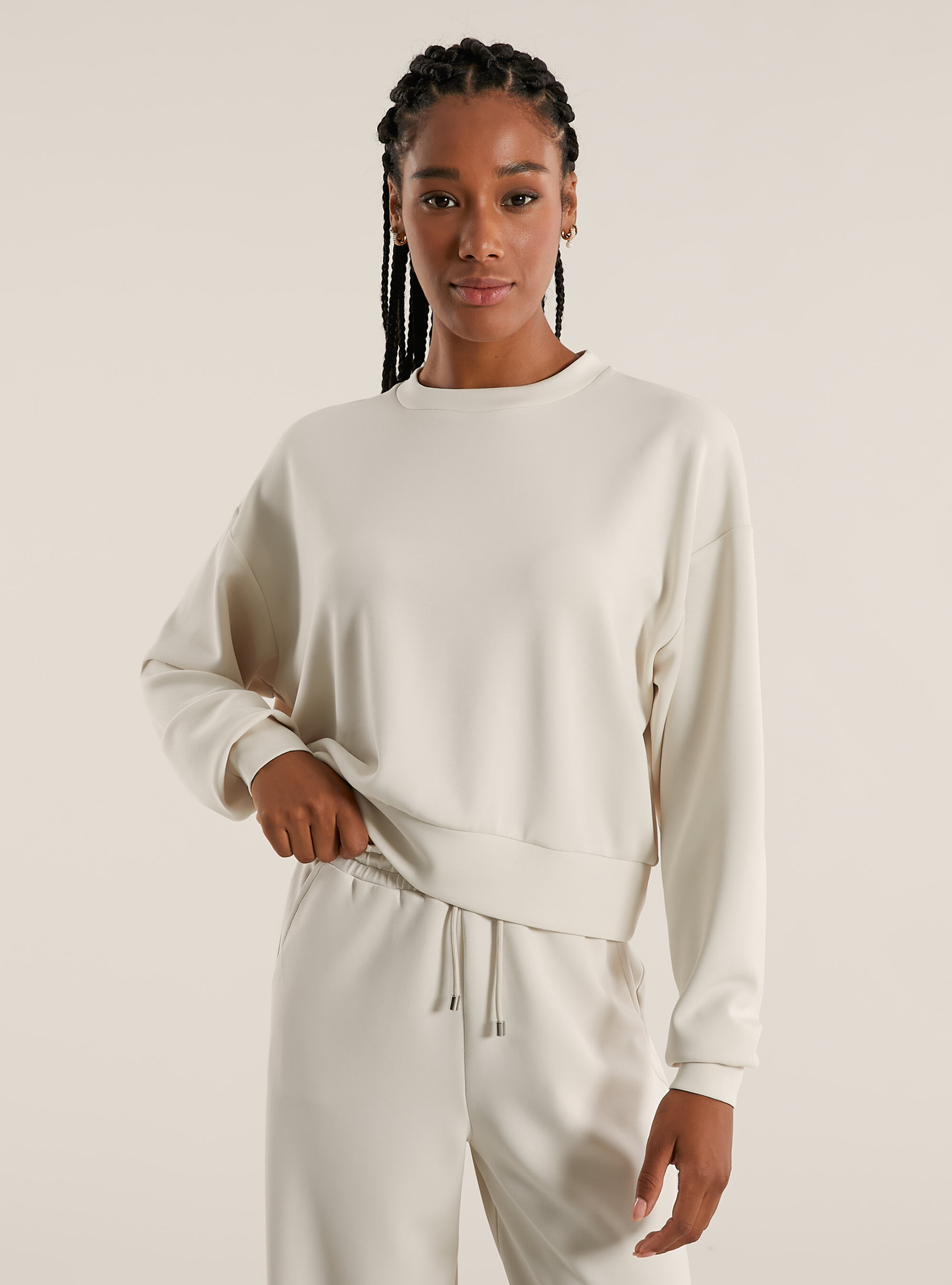 Cropped sweatshirt in soft scuba Alcott Women s Sweatshirts