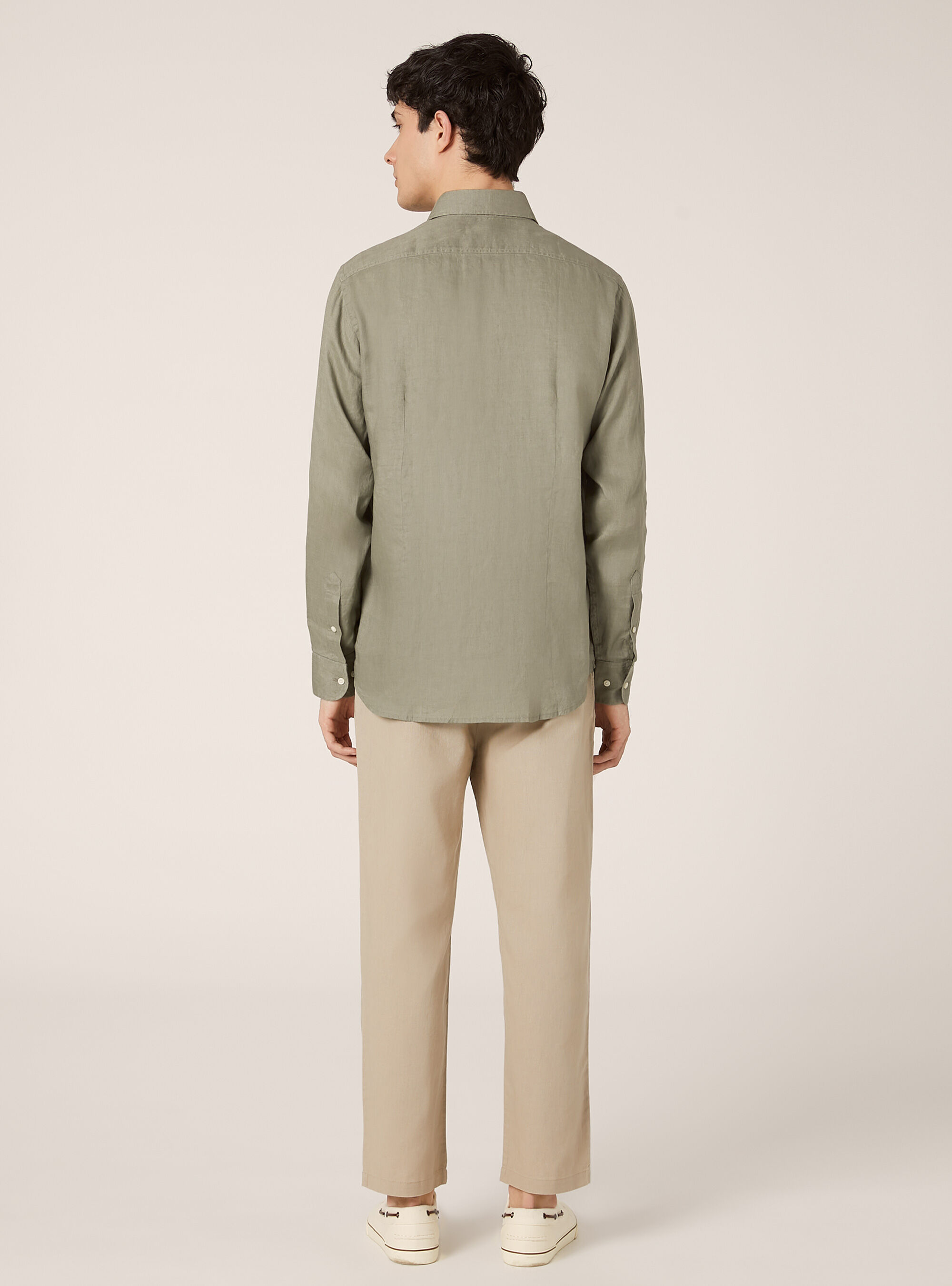 Camicia in puro lino a maniche lunghe, KY2 KAKY MEDIUM