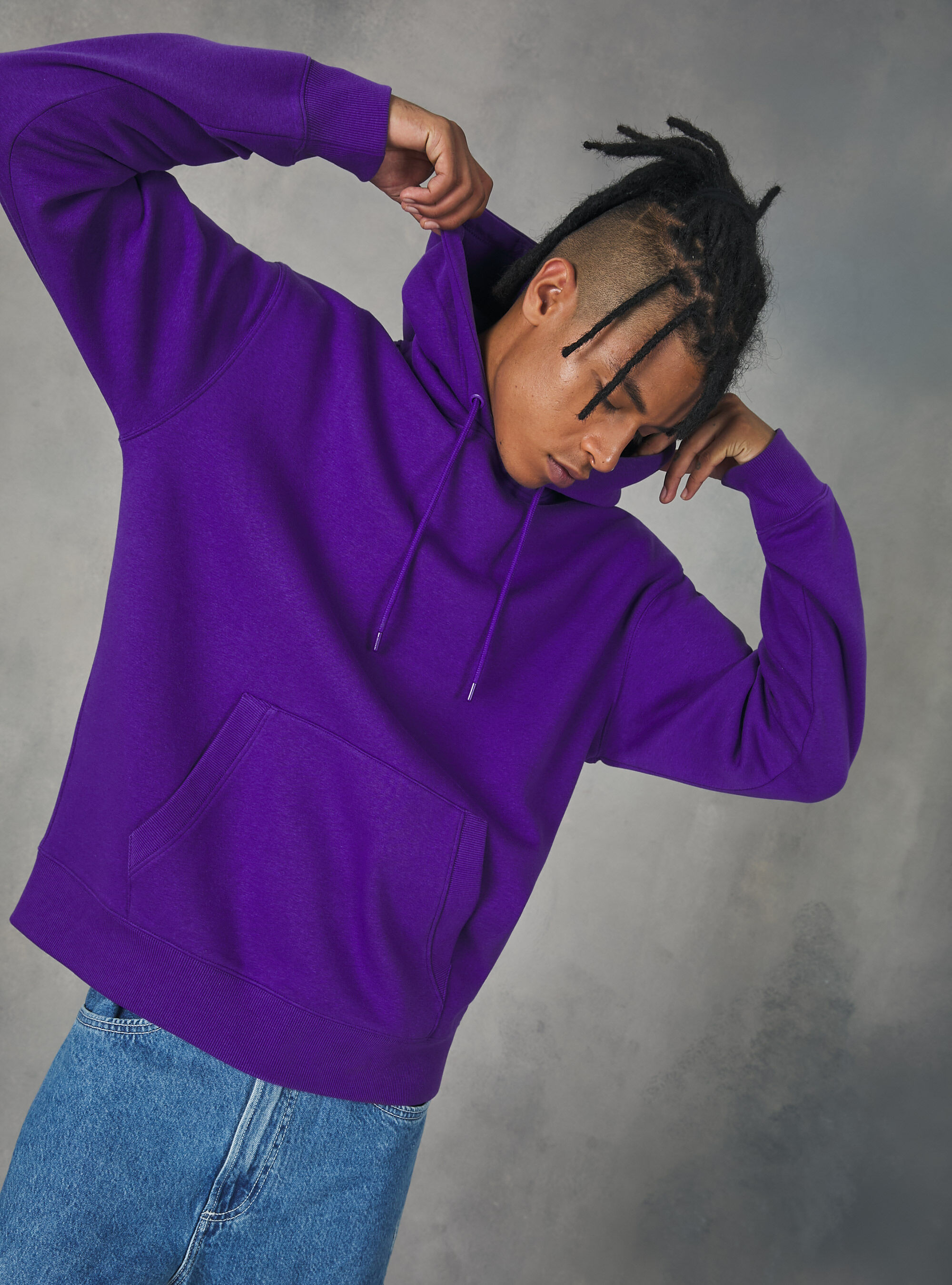 Sudadera con capucha y bolsillo, VI2 VIOLET MEDIUM