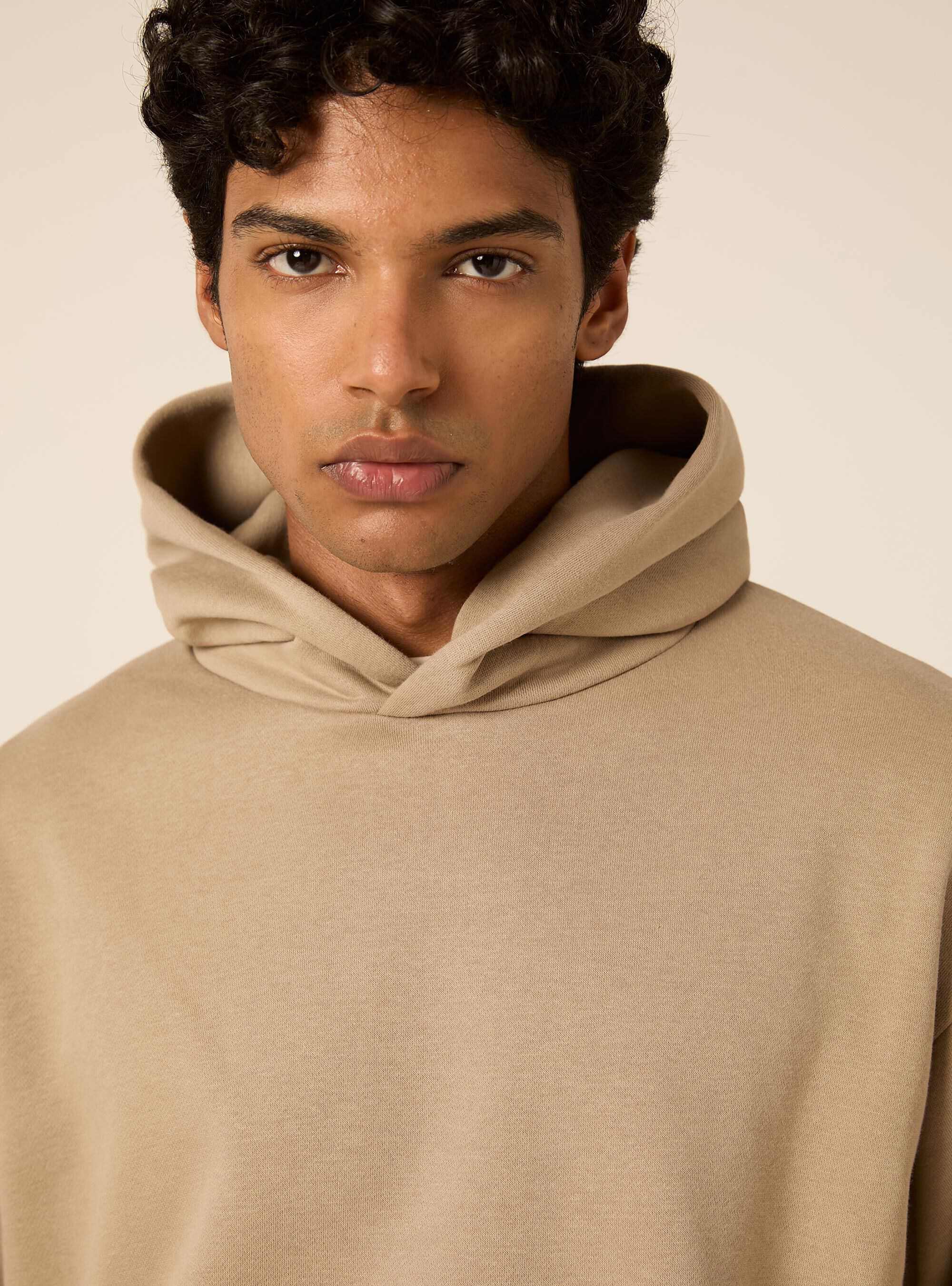 Felpa con cappuccio boxy fit, BG2 BEIGE MEDIUM