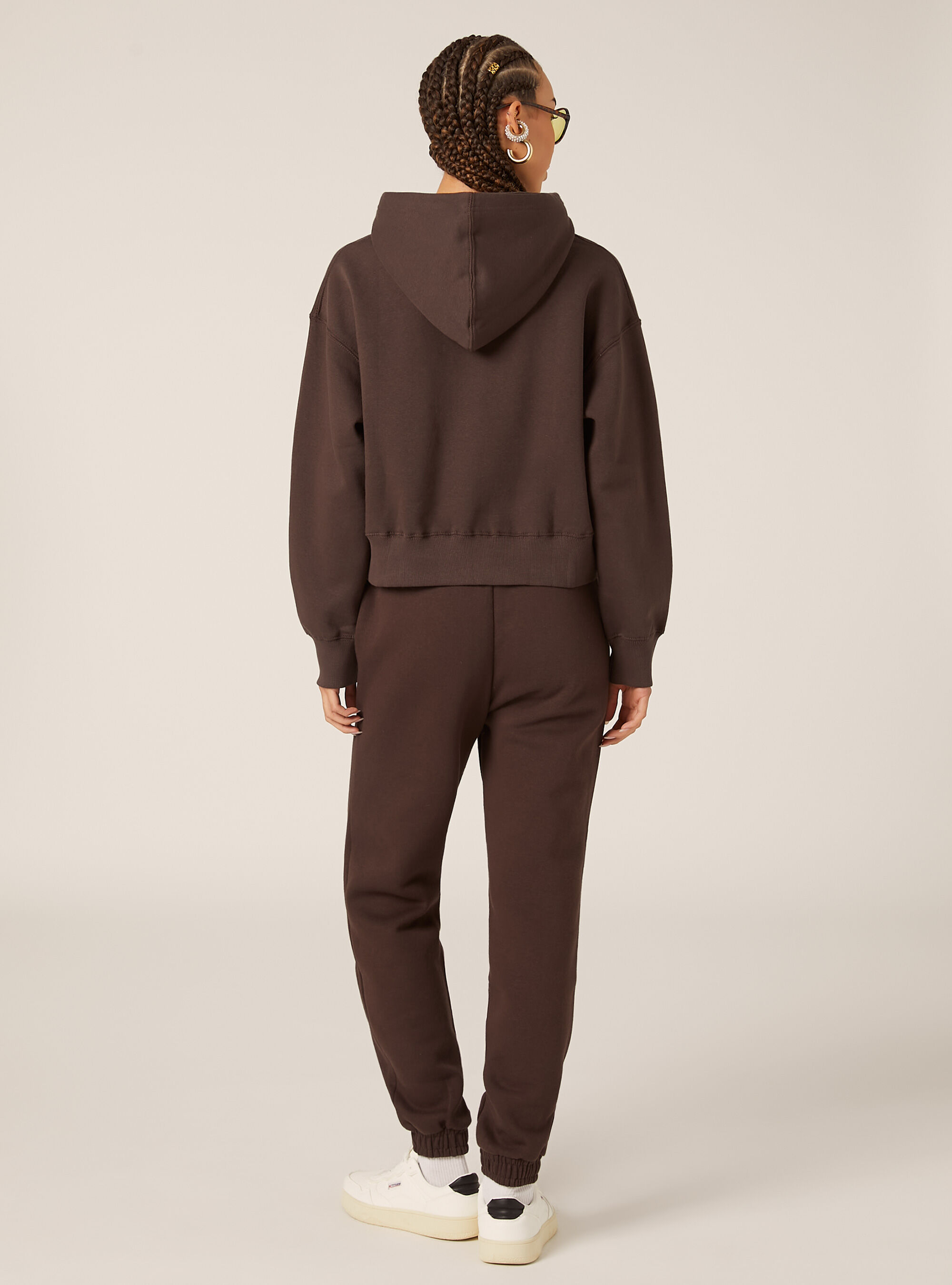 Sweat &agrave; capuche coupe boxy, BR1 BROWN DARK