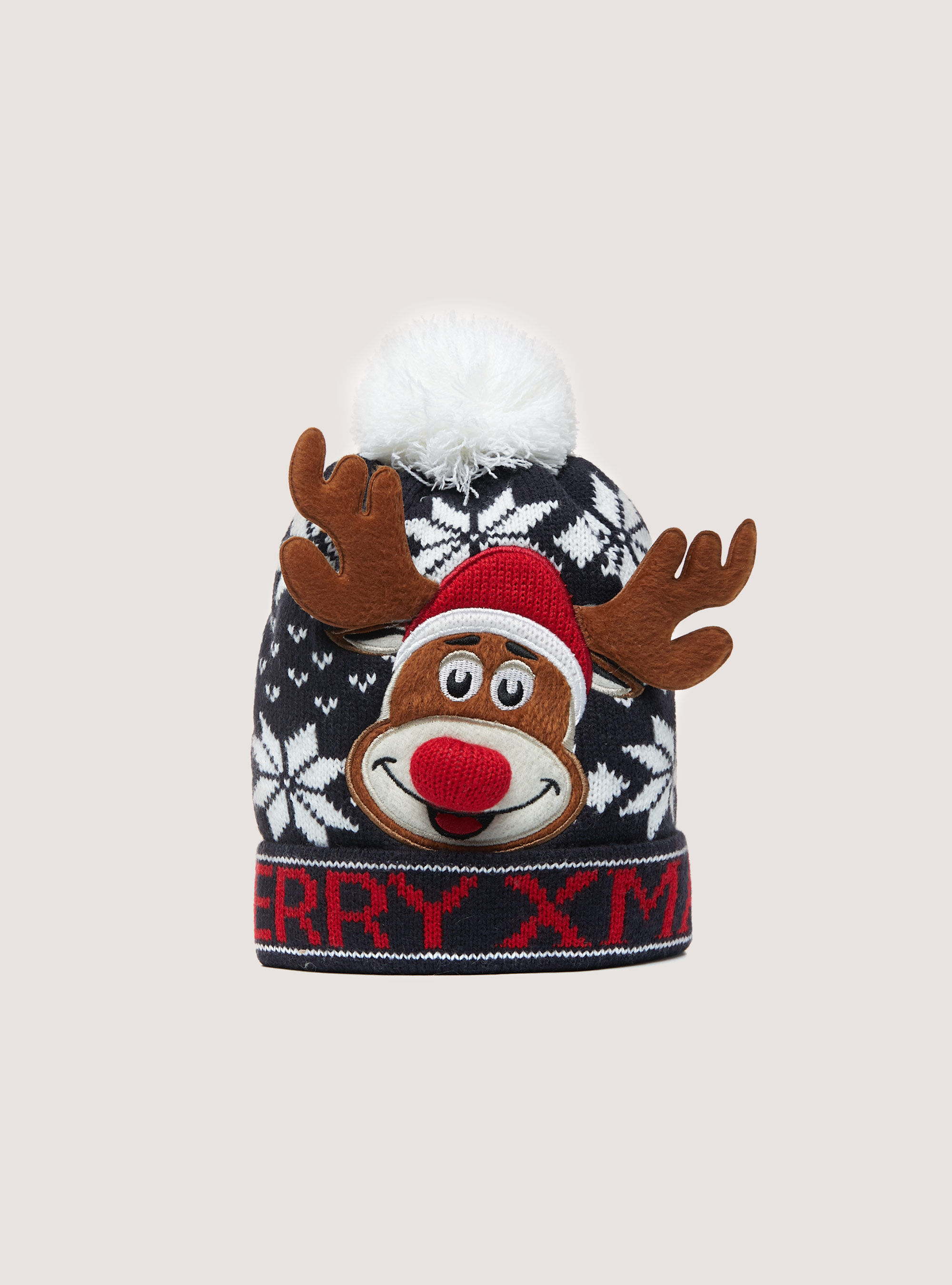 Christmas Family Collection hat with pom-pom, NA1 NAVY DARK