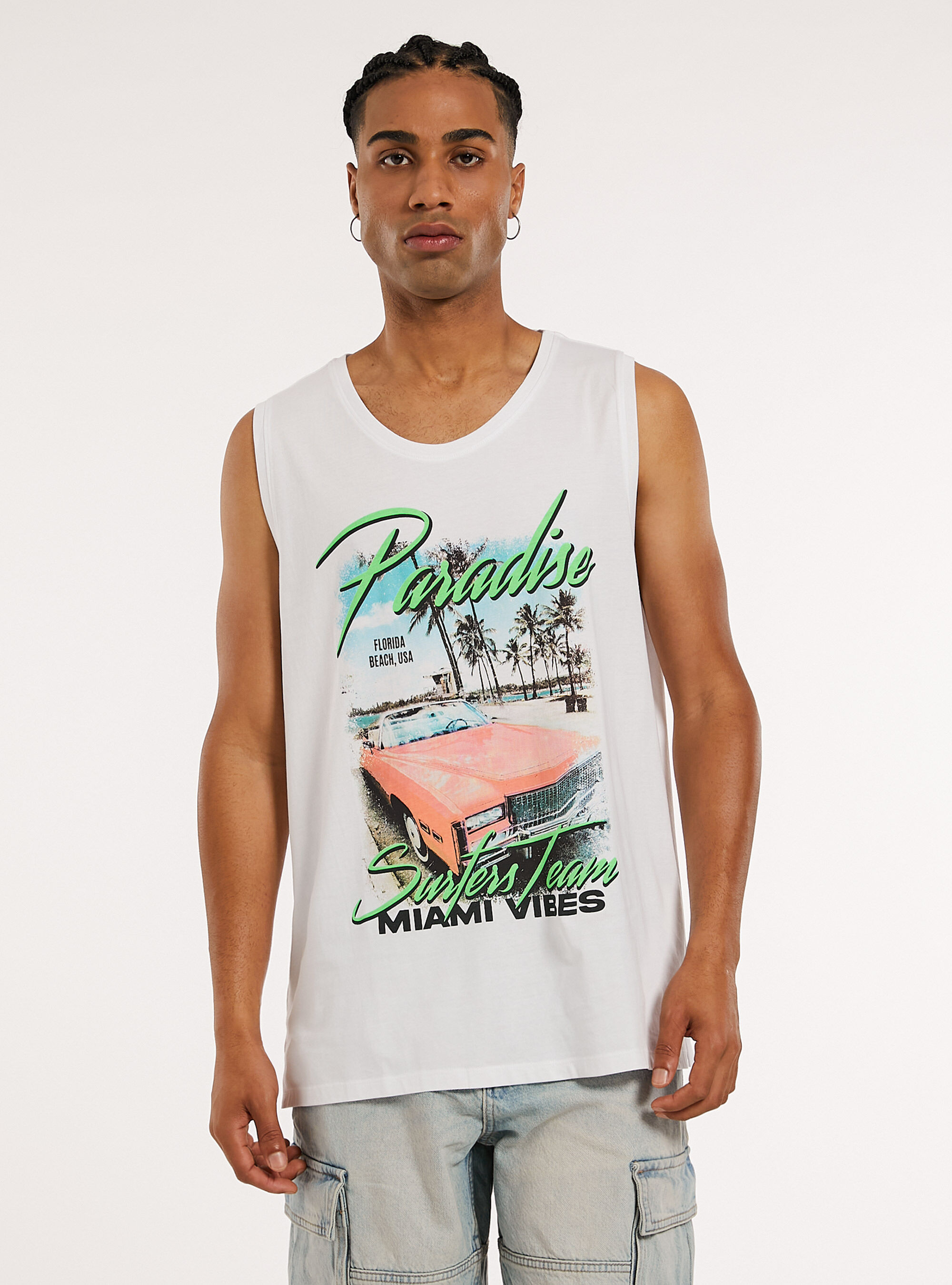 Canotta con grafiche summer, WH3 WHITE