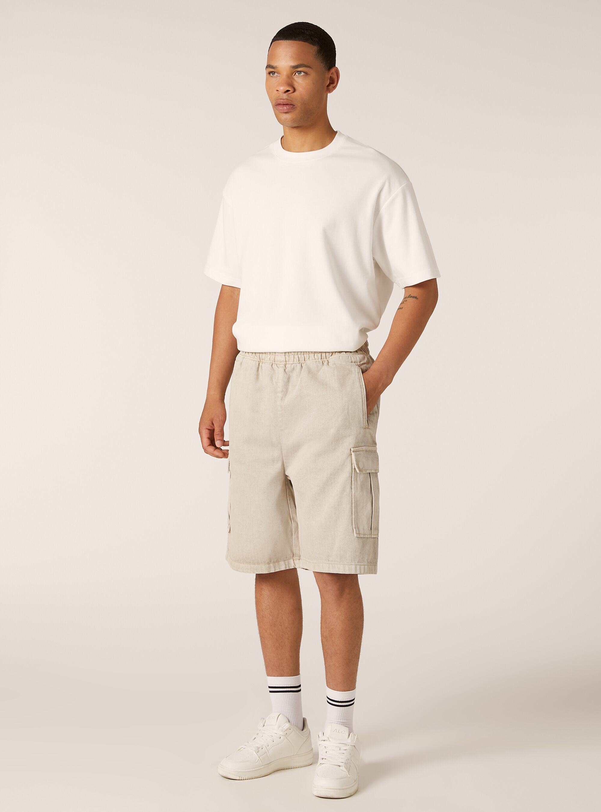 Twill cargo bermuda shorts
