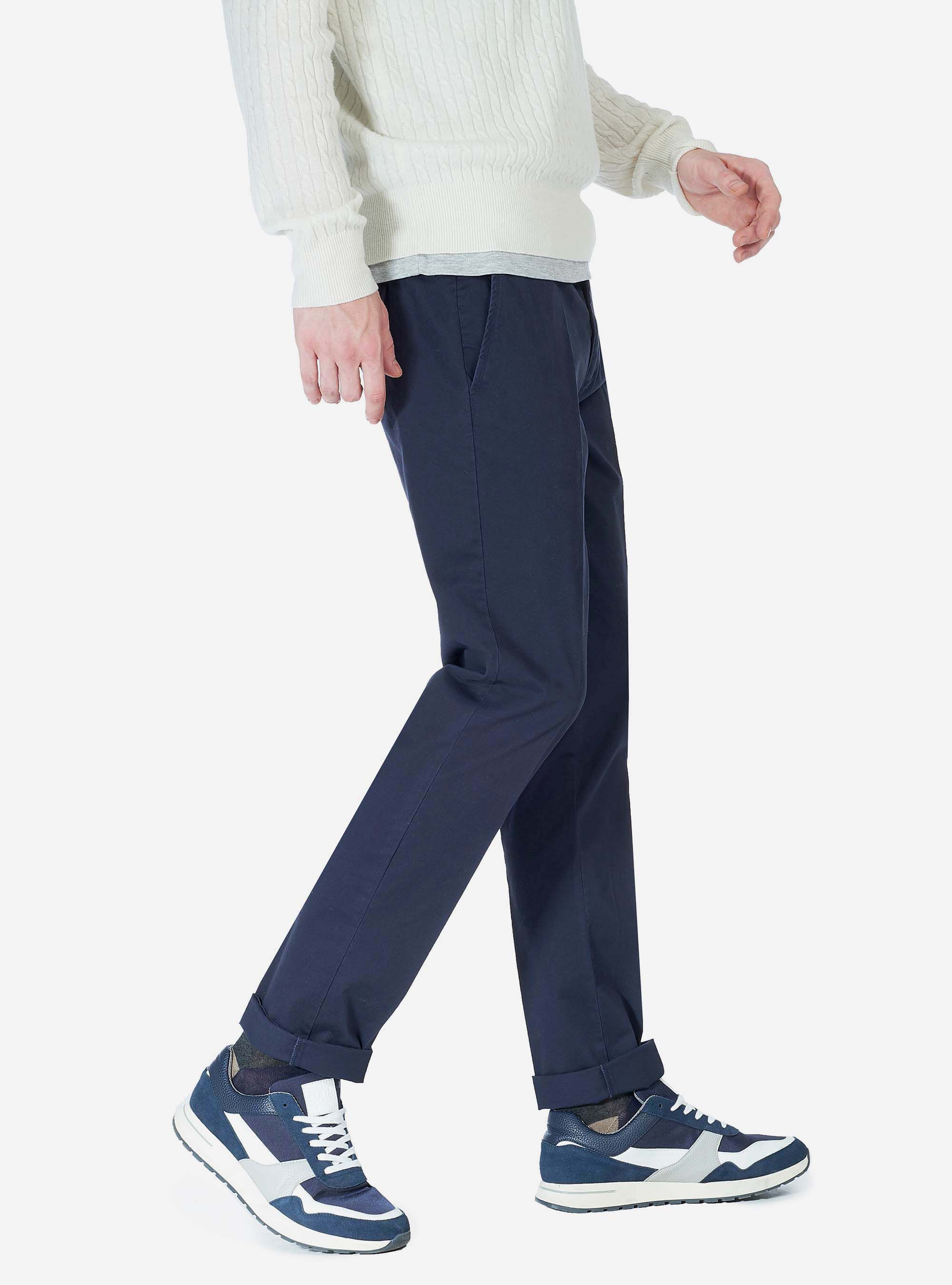 SLACK SLIM FIT PANTS, BLUE NAVY