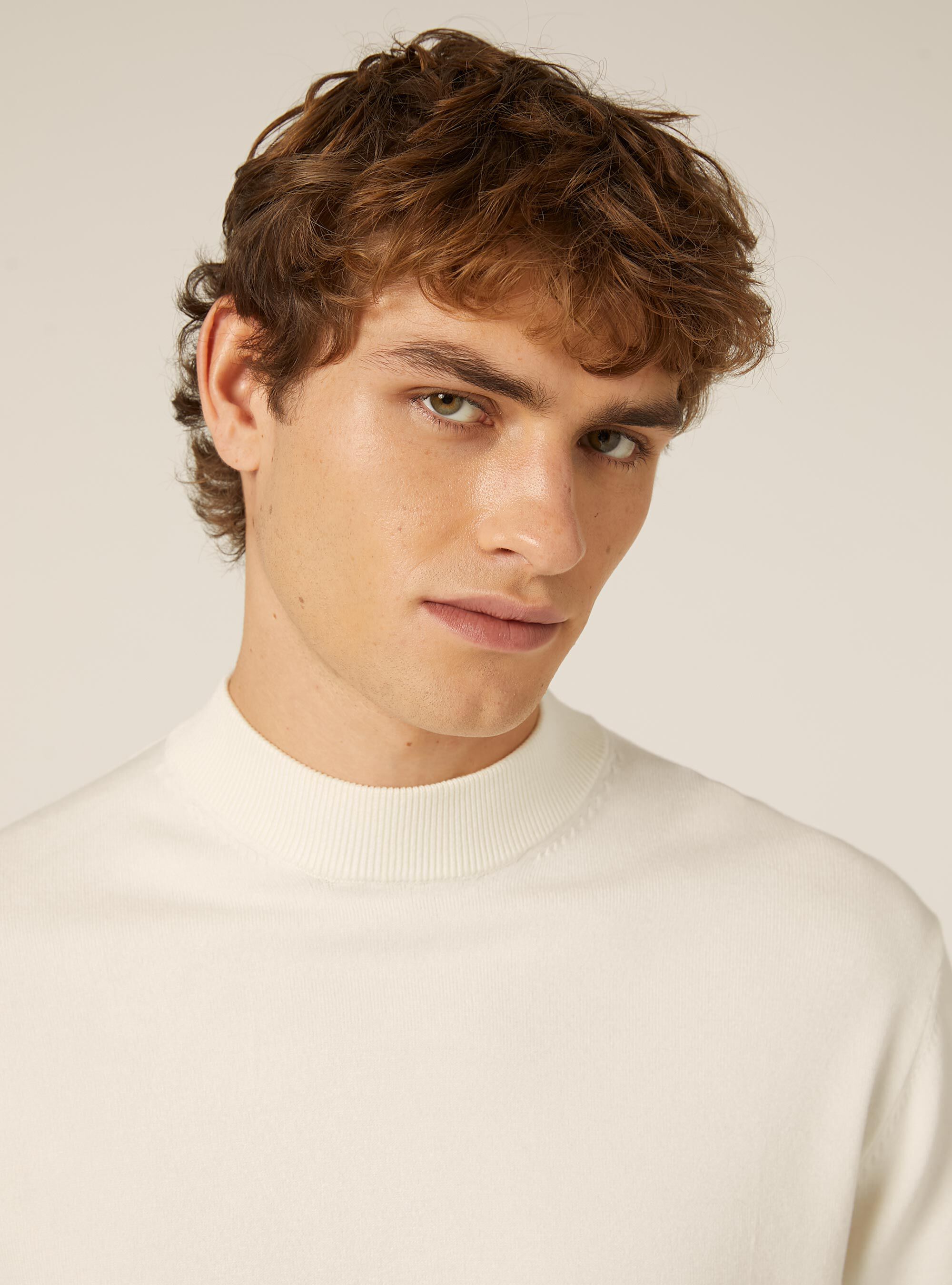 Pullover mit halbhohem Kragen, WH2 WHITE