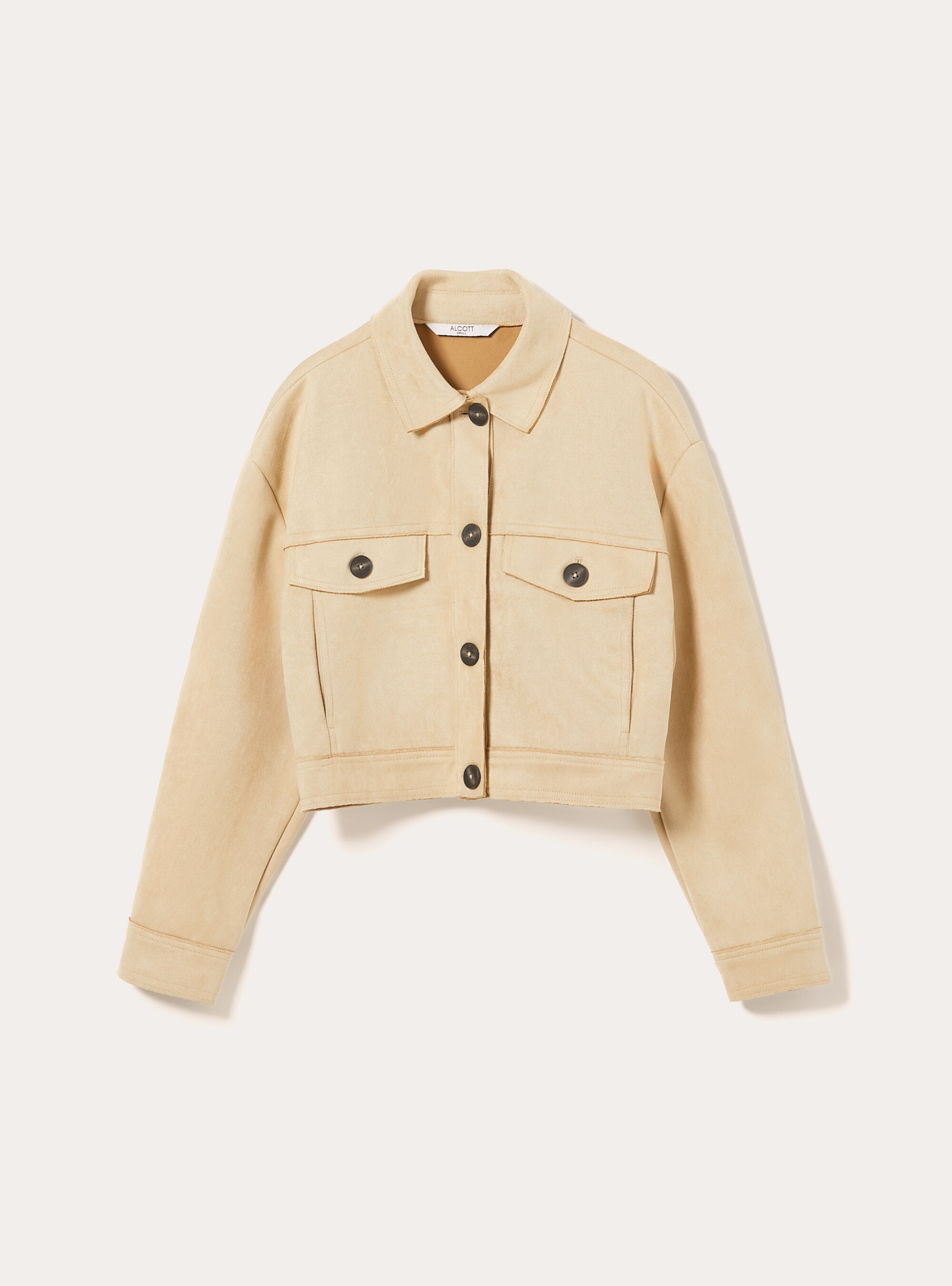 Giacca camicia effetto suede, BG3 BEIGE LIGHT