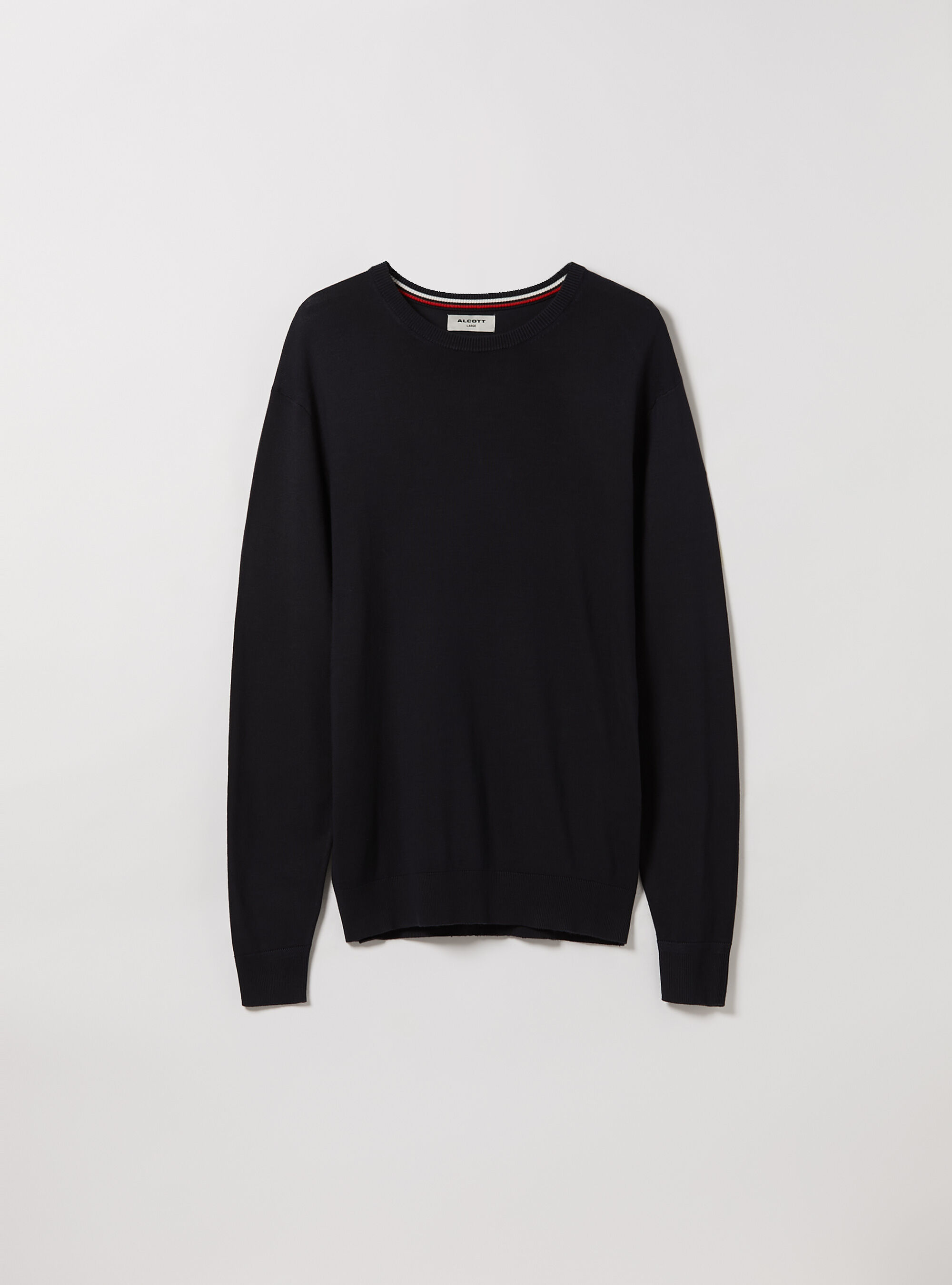 Pull &agrave; col ras du cou en viscose durable Ecovero, NA1 NAVY DARK