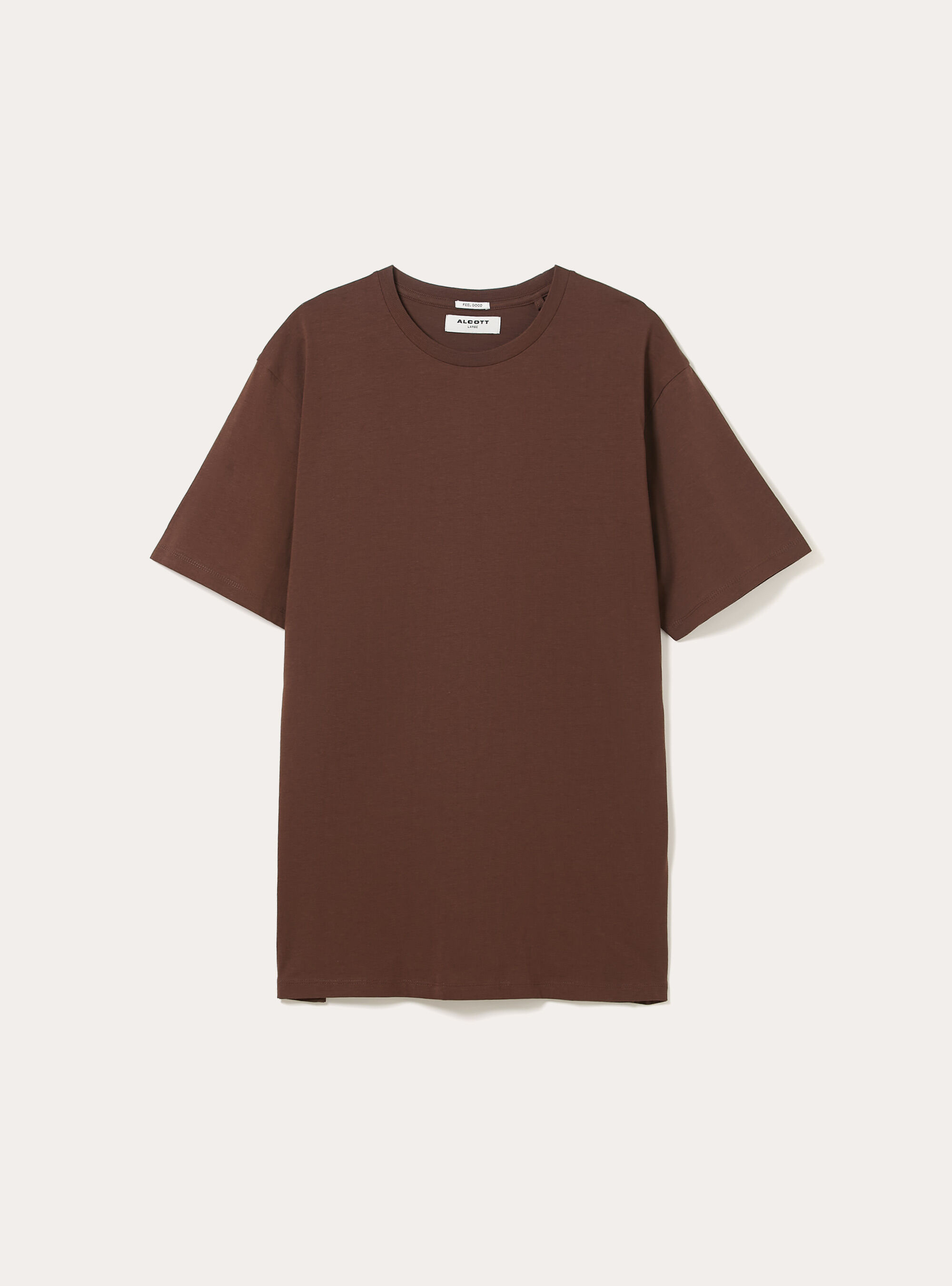 Maglietta basic in cotone, BR1 BROWN DARK