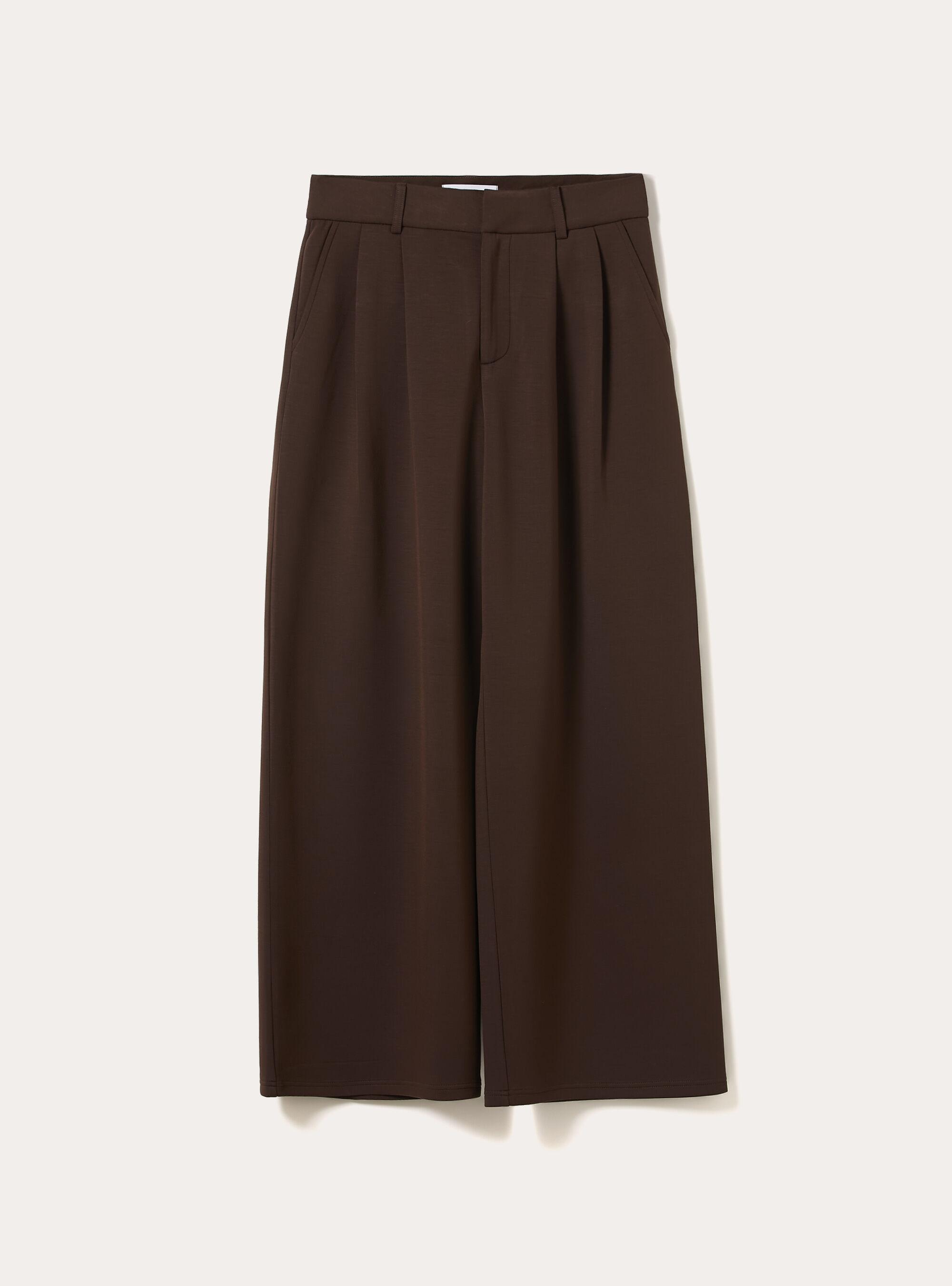 Pantalon large &agrave; toucher doux, BR1 BROWN DARK