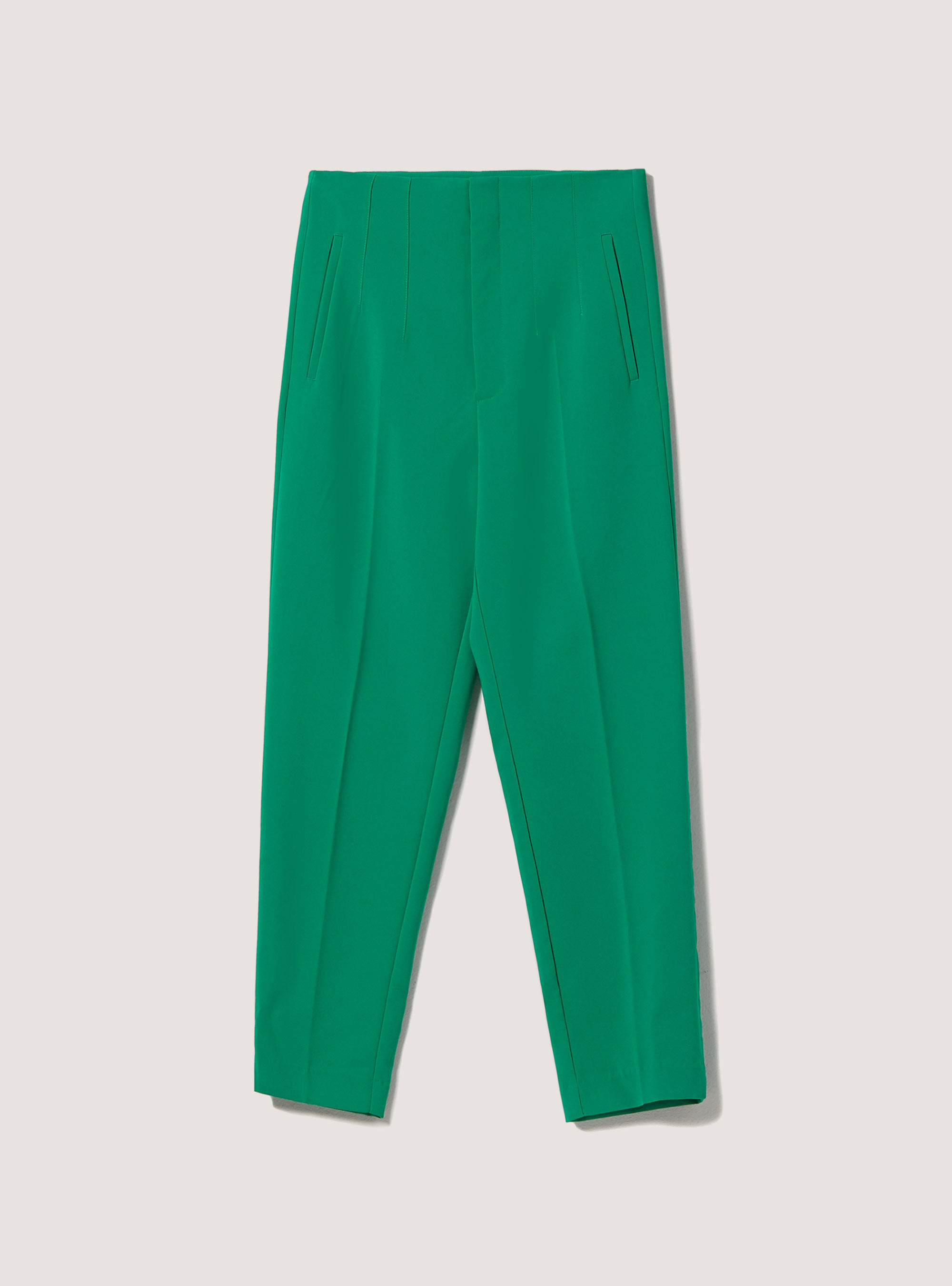 Plain-coloured trousers with darts, GN2 GREEN MEDIUM
