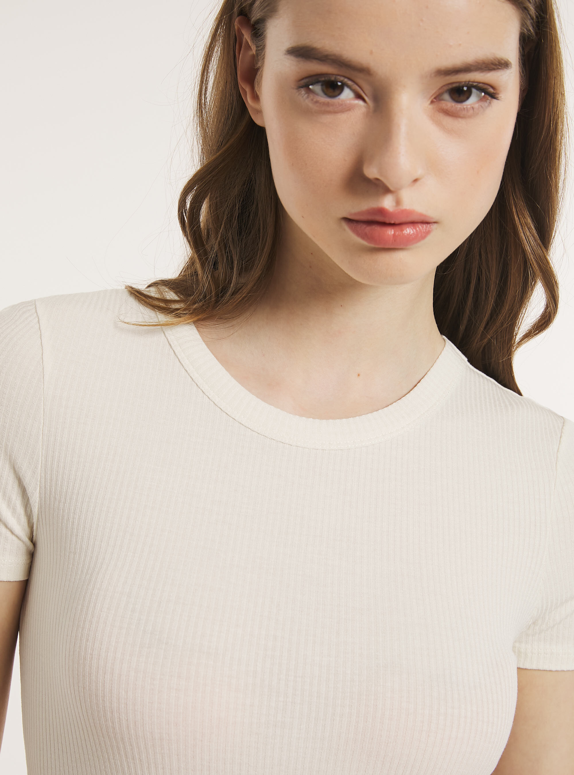 Ribbed short-sleeved bodysuit, WH2 WHITE