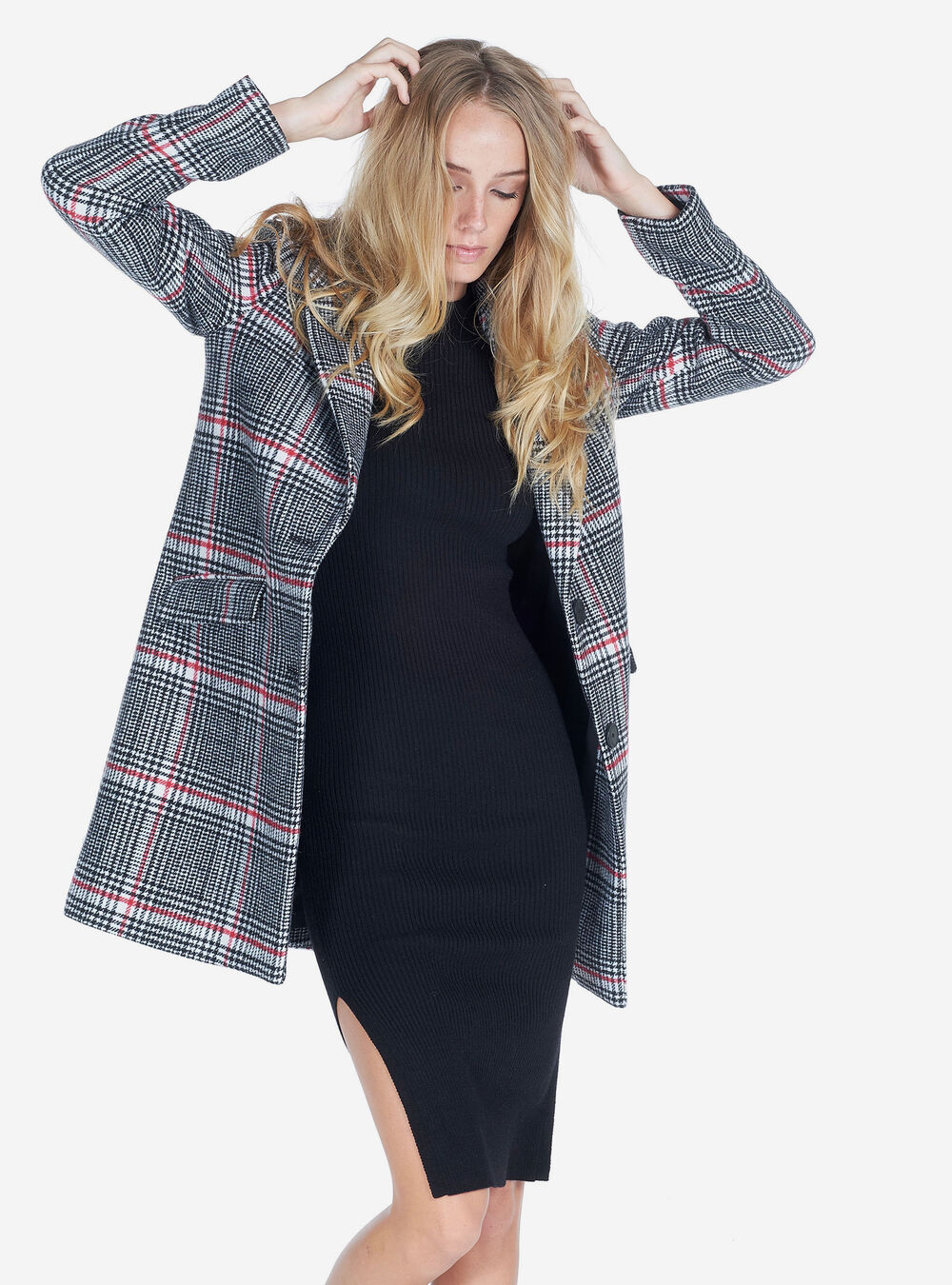 Cappotto Doppiopetto A Quadri In Misto Lana Alcott 93030002