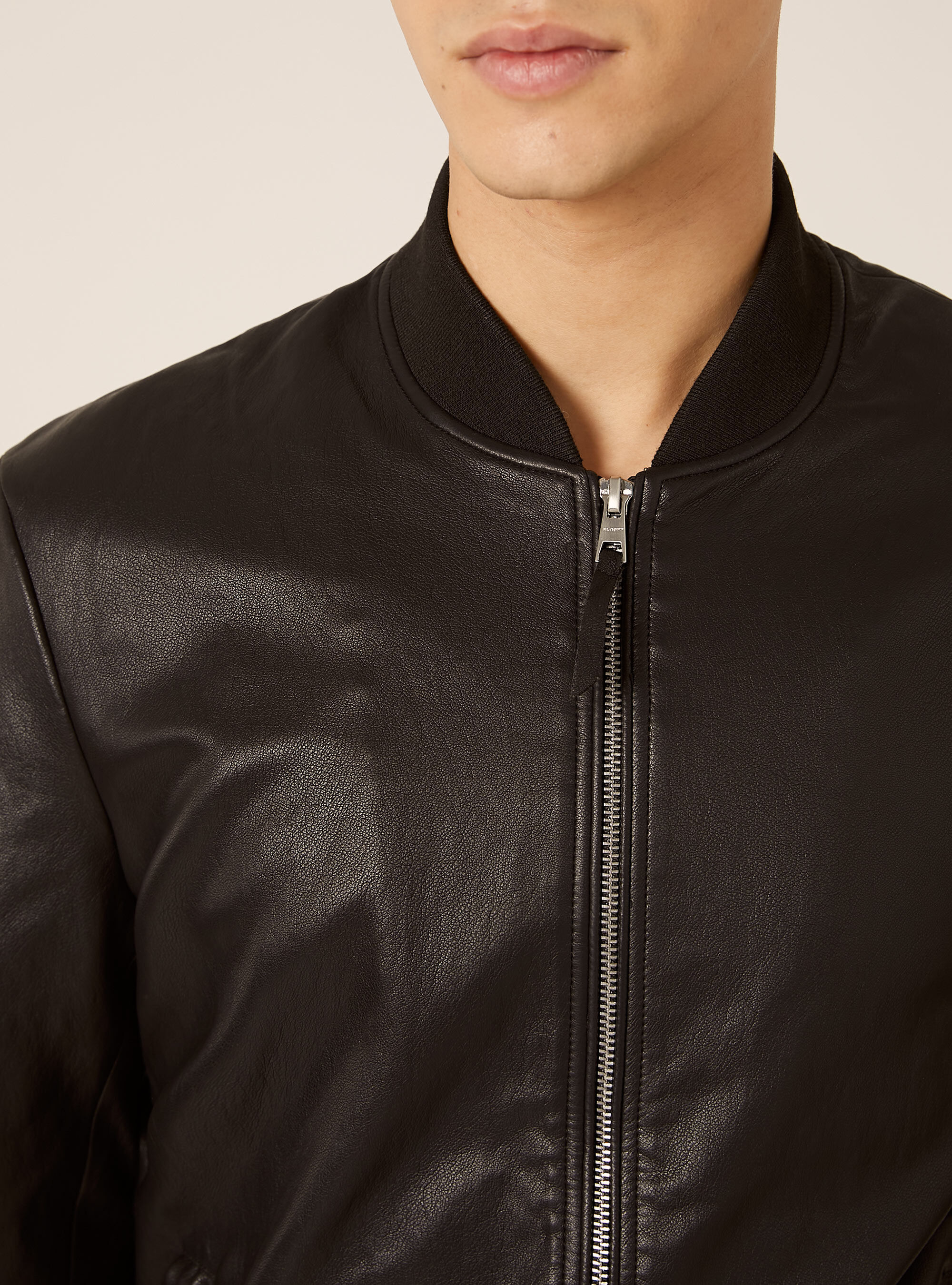 Bomber effetto pelle, BK1 BLACK