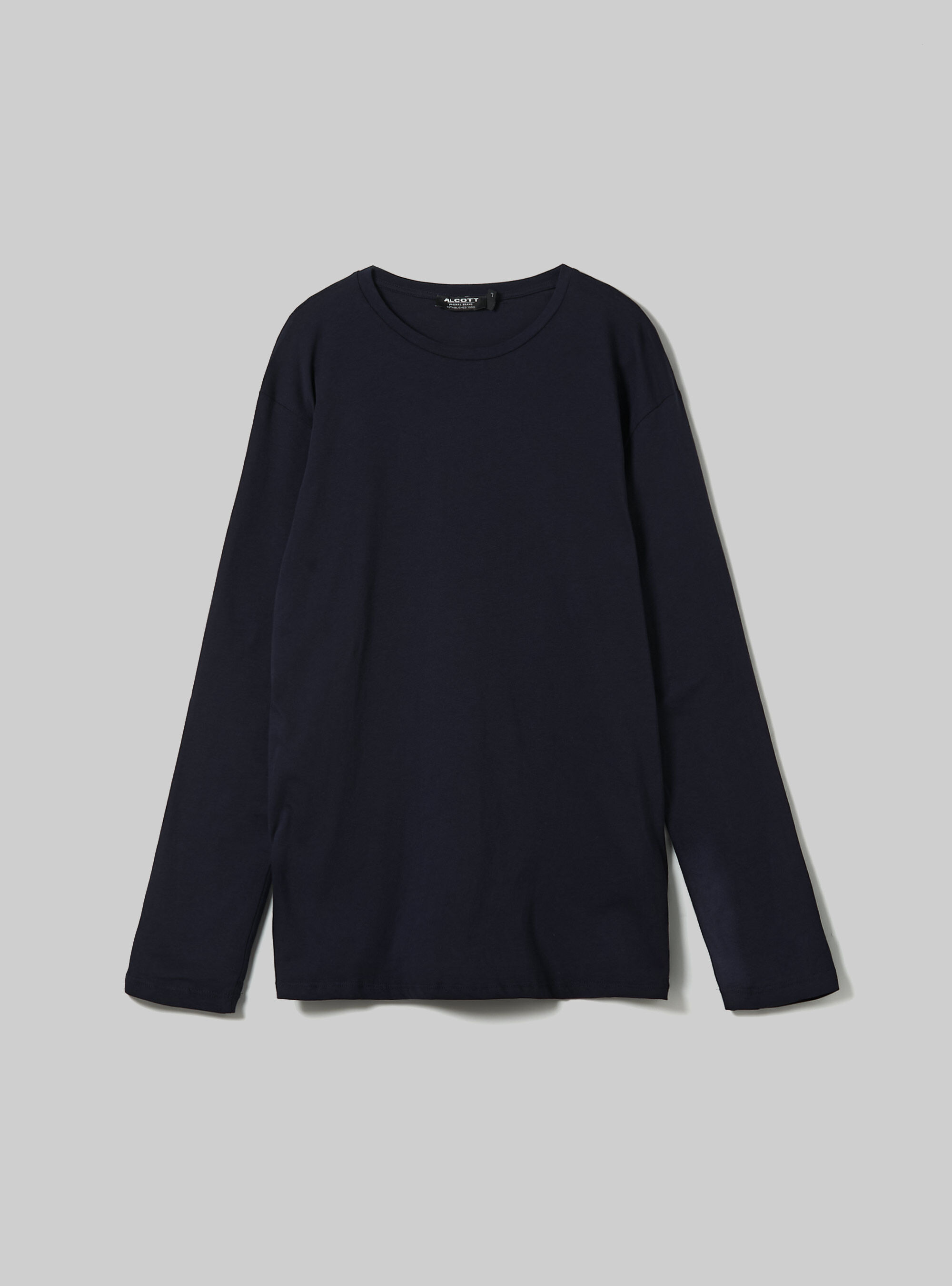 T-shirt en coton &agrave; manches longues, BL1 BLUE DARK