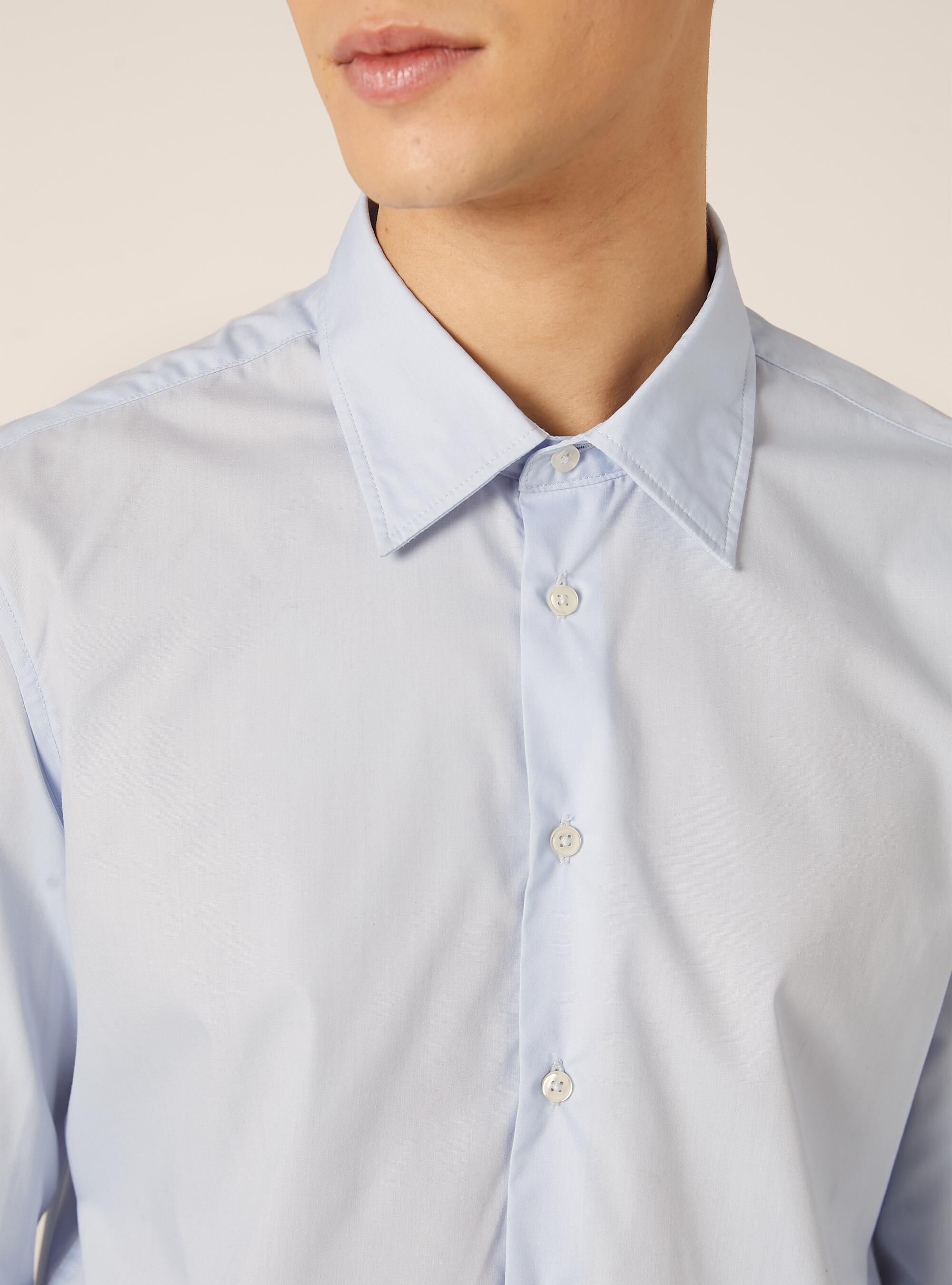 Chemise &agrave; manches longues unie, AZ1 AZURE DARK