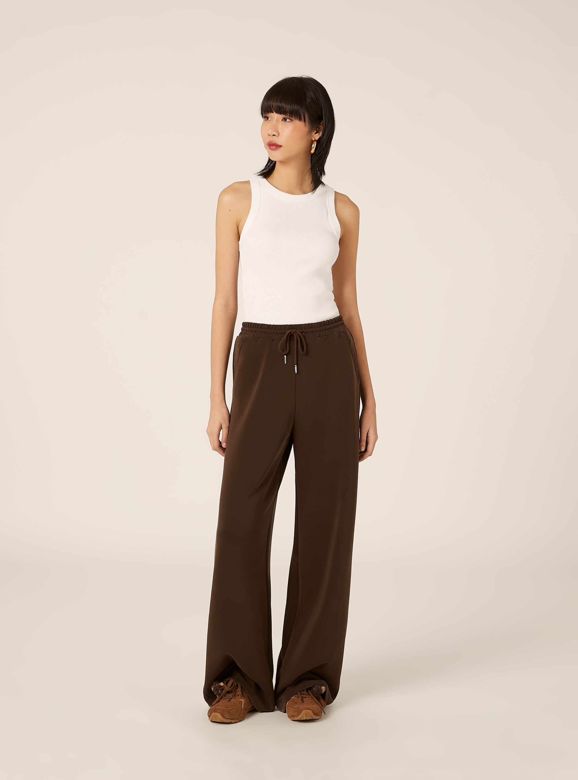 Jogginghose mit weitem Bein und weichem Griff, BR1 BROWN DARK