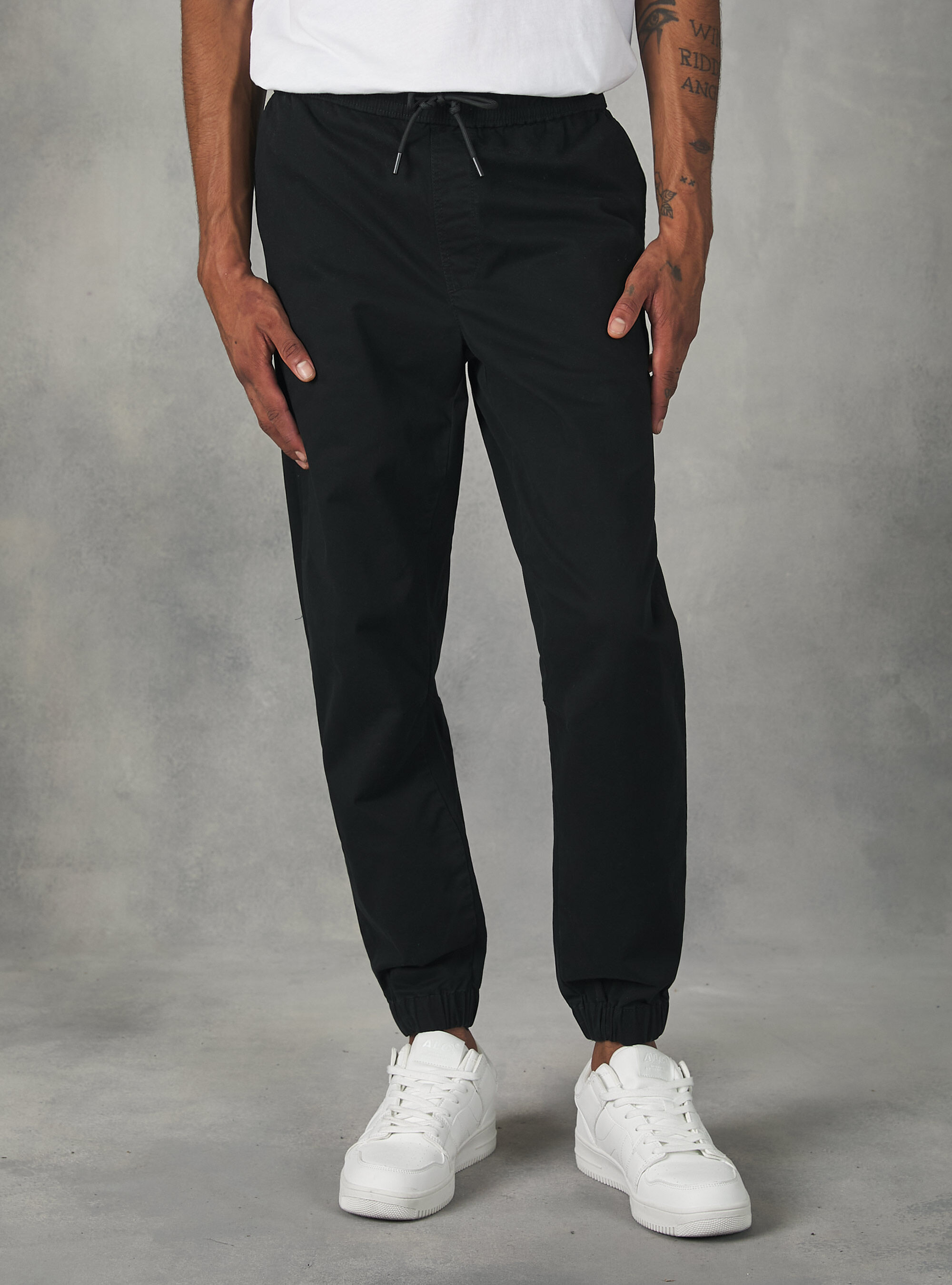 Pantalon de jogging en coton avec lastique et cordon de serrage