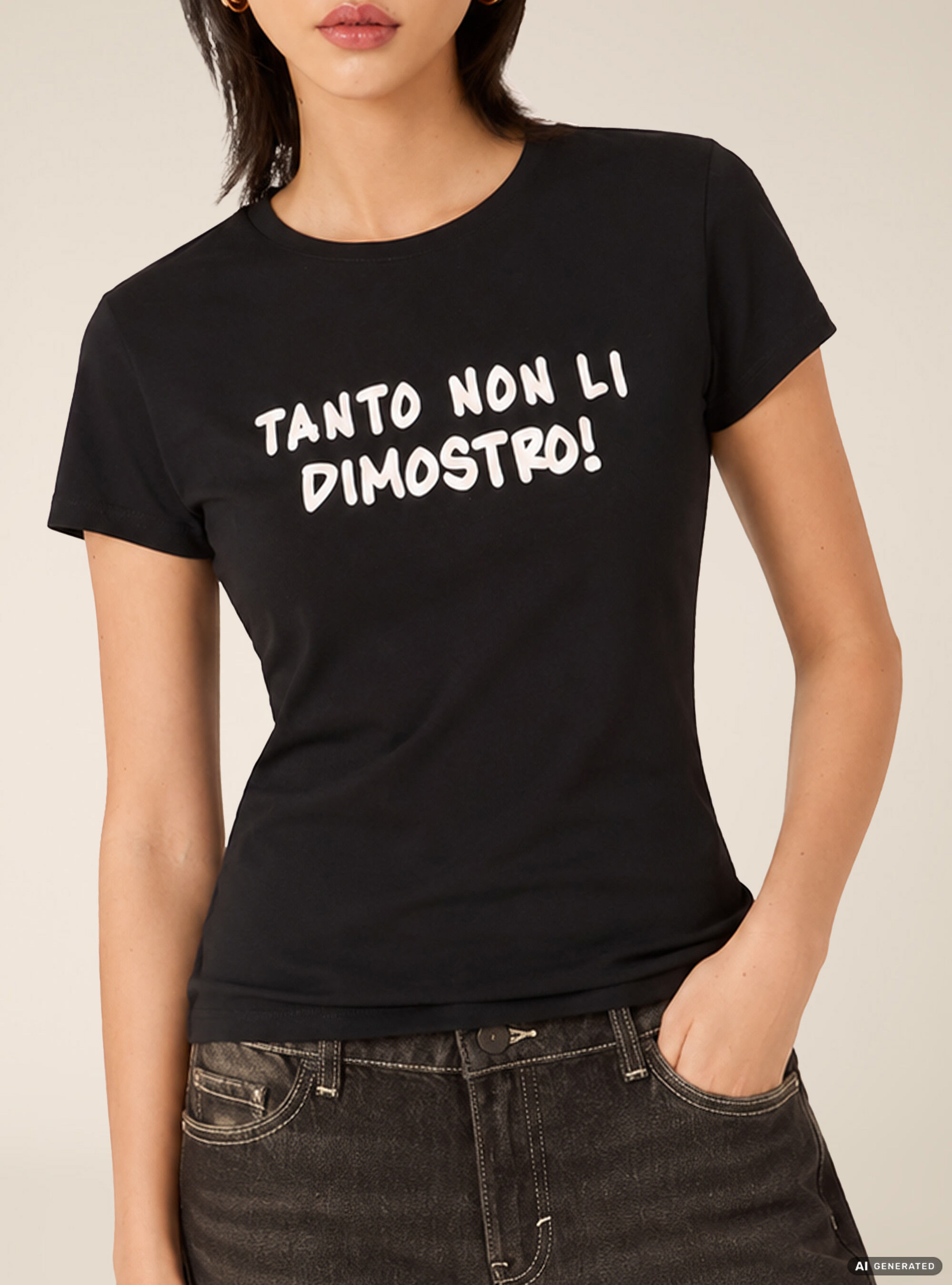 T-shirt regular con stampa "tanto non li dimostro"