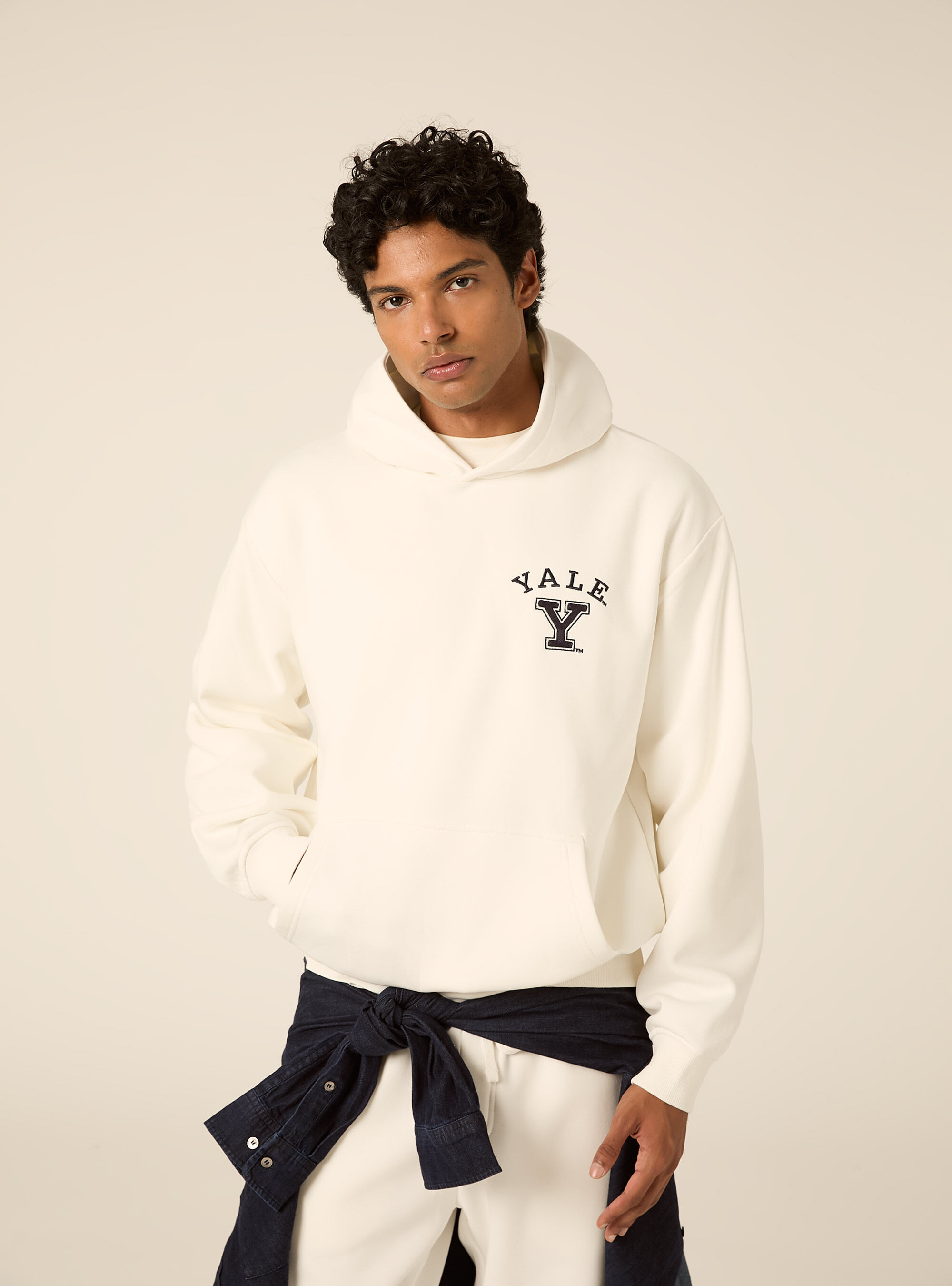 Felpa con cappuccio boxy licenza yale