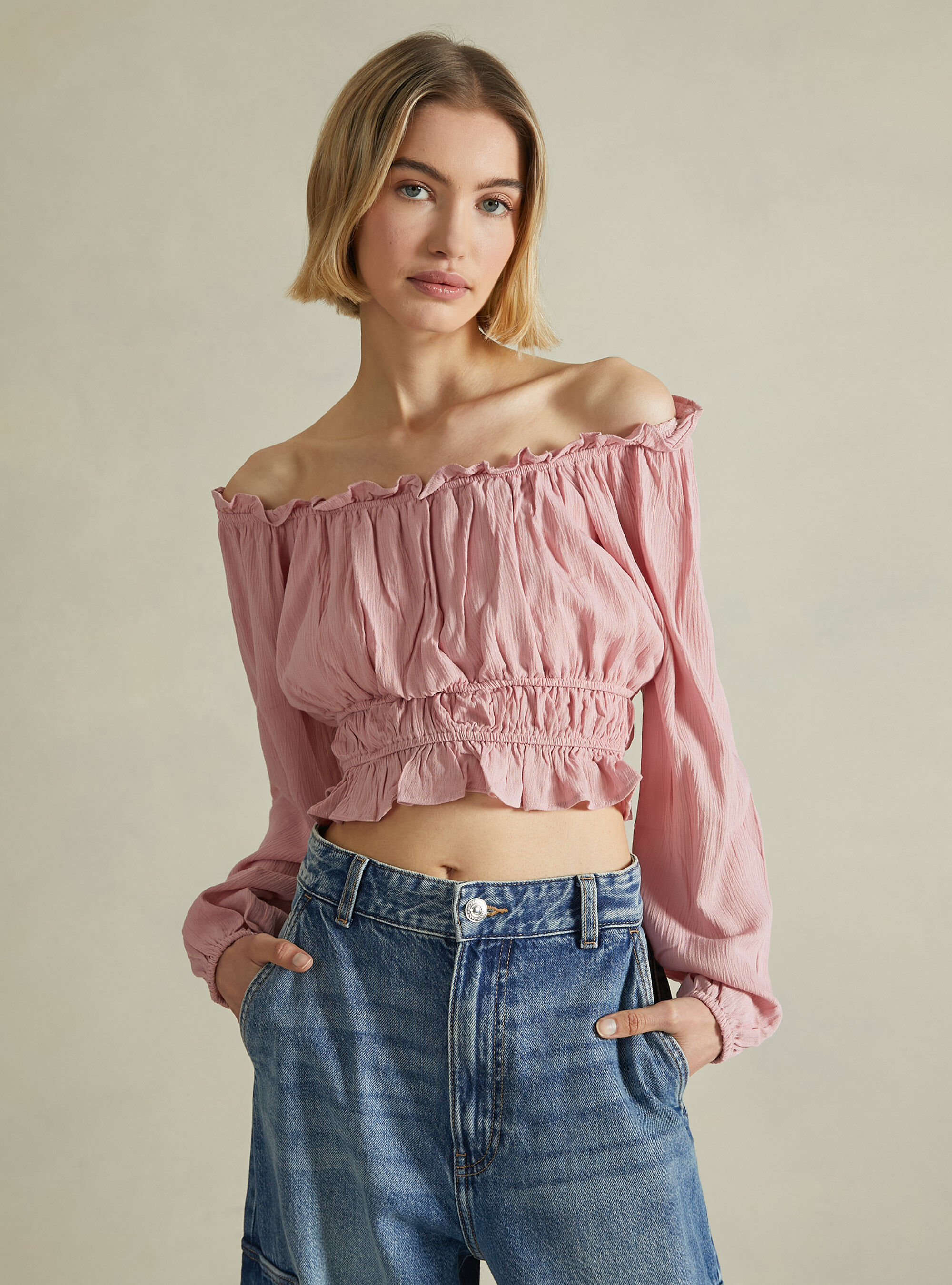 Crop top spalle scoperte shop
