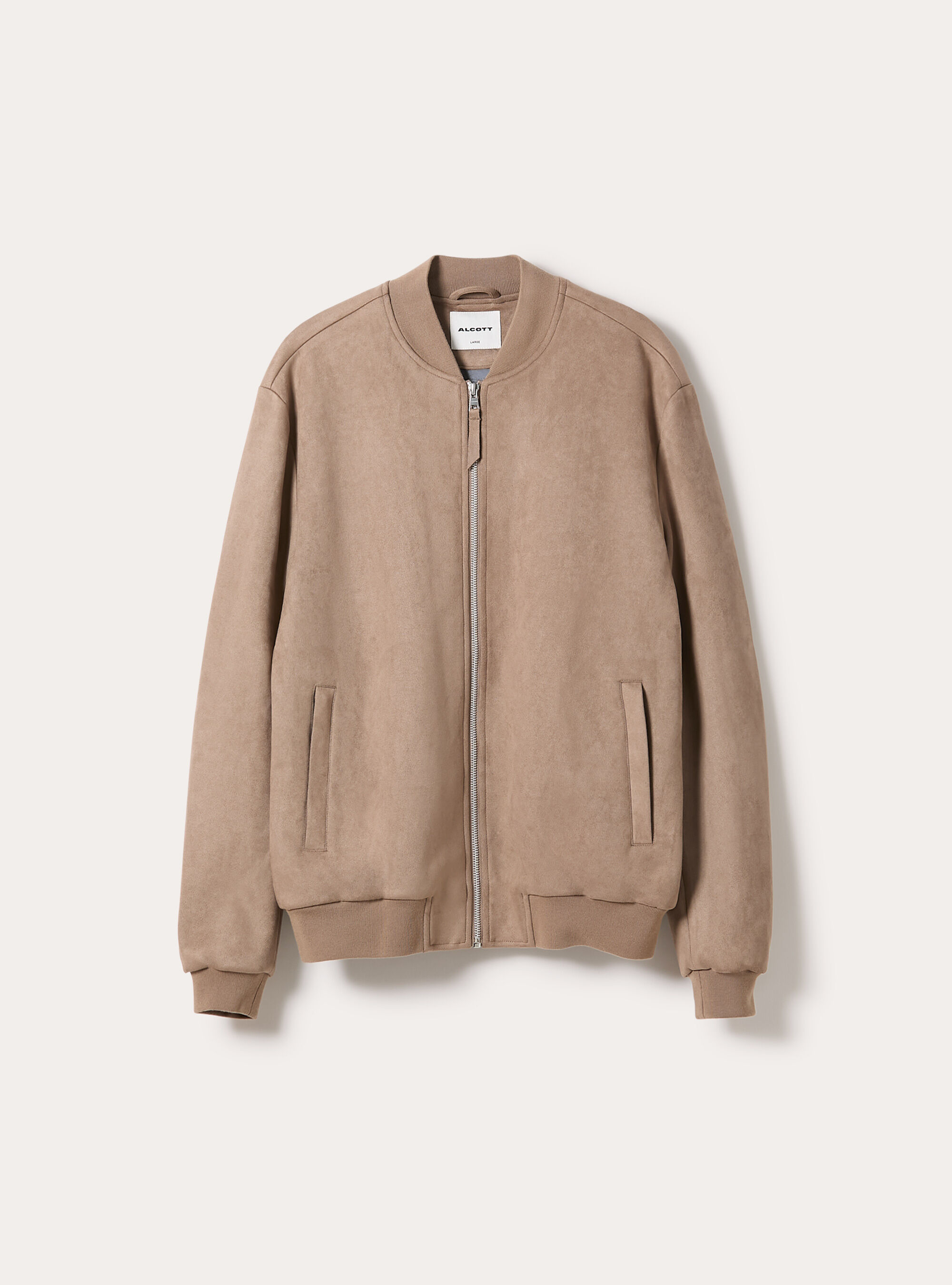 Suede-effect bomber jacket, BR2 BROWN MEDIUM
