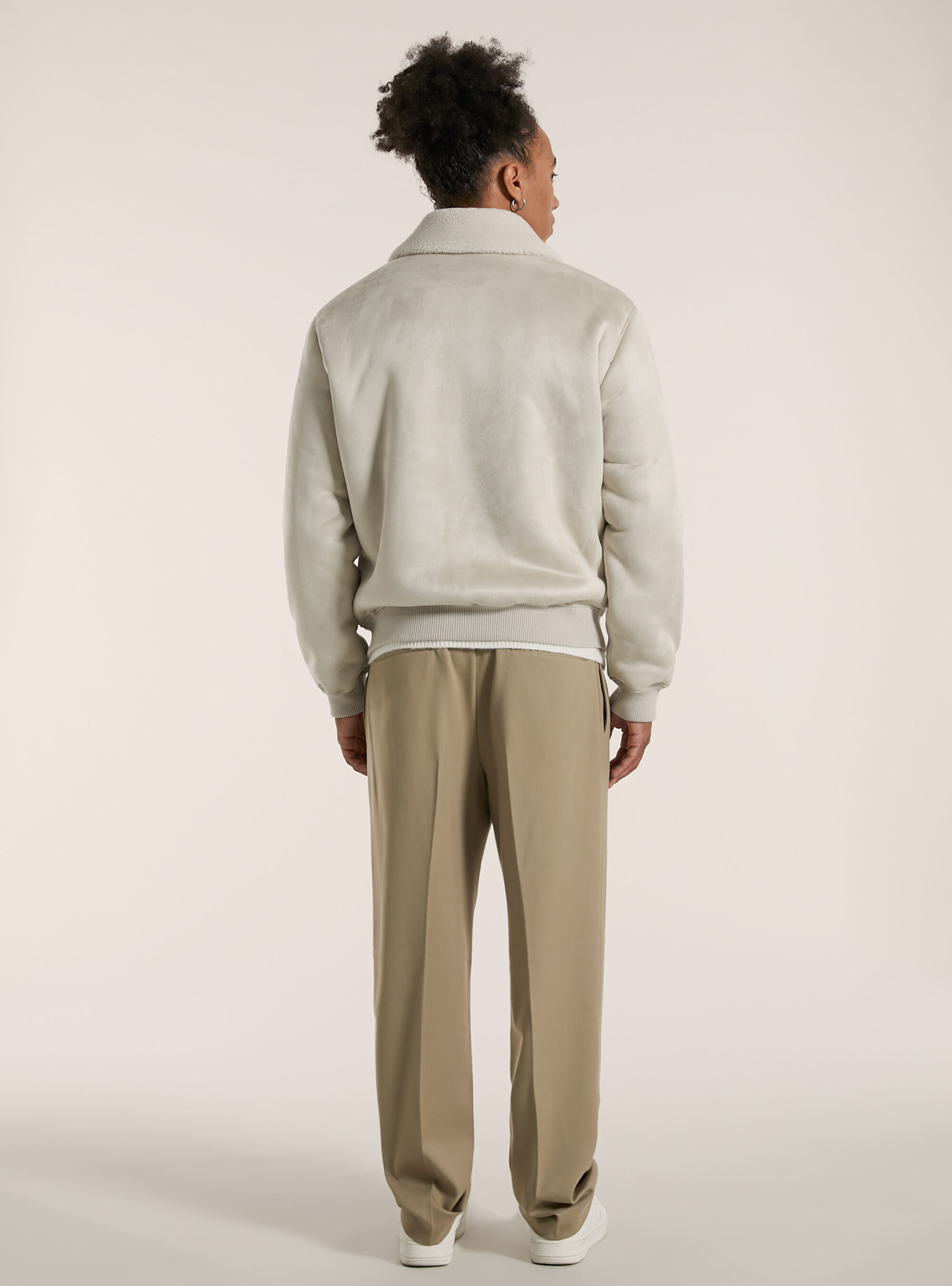 Suede-effect sheepskin jacket, SA2 SAND MEDIUM