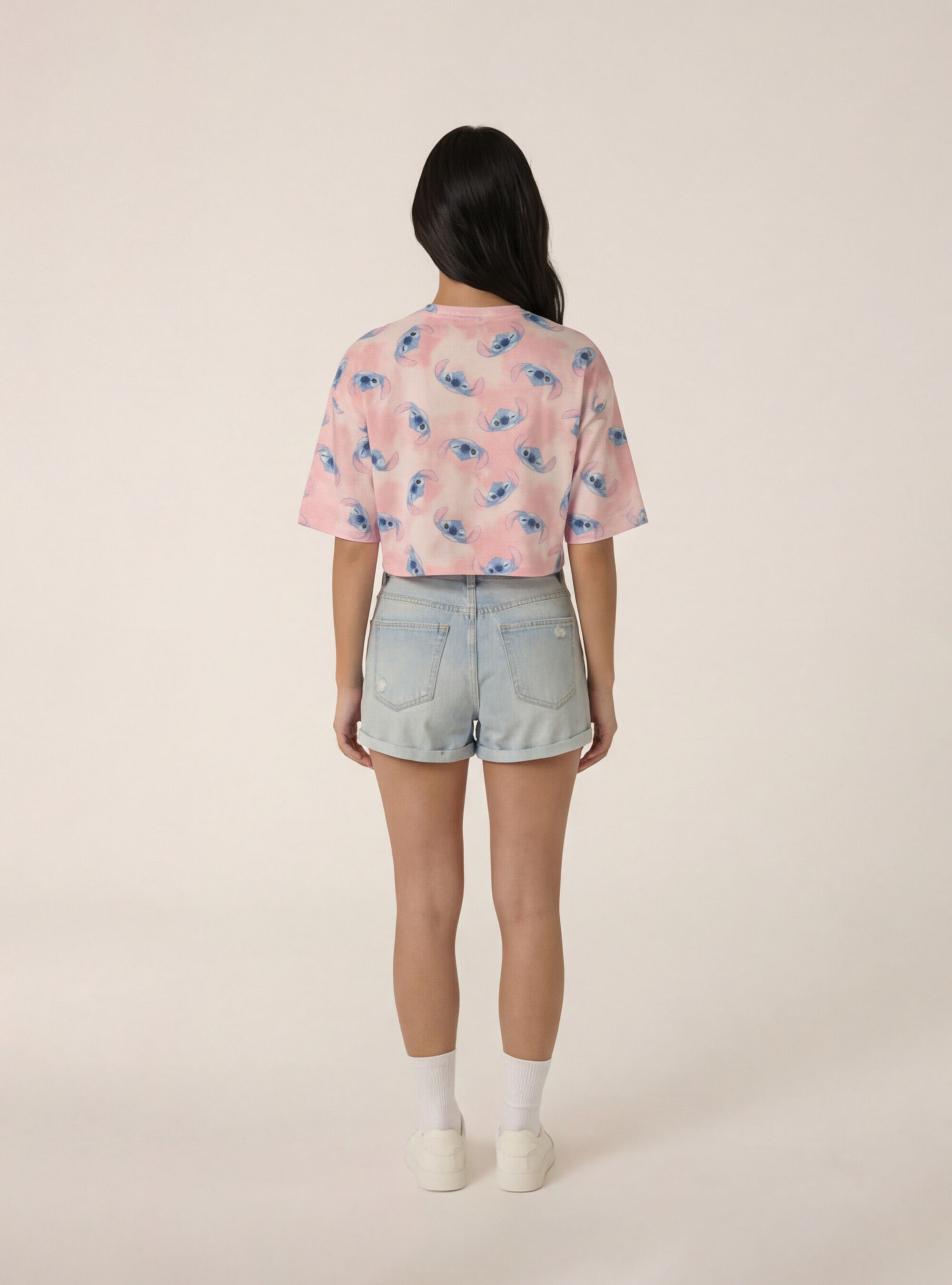 T-shirt boxy fit stitch, PK1 PINK DARK