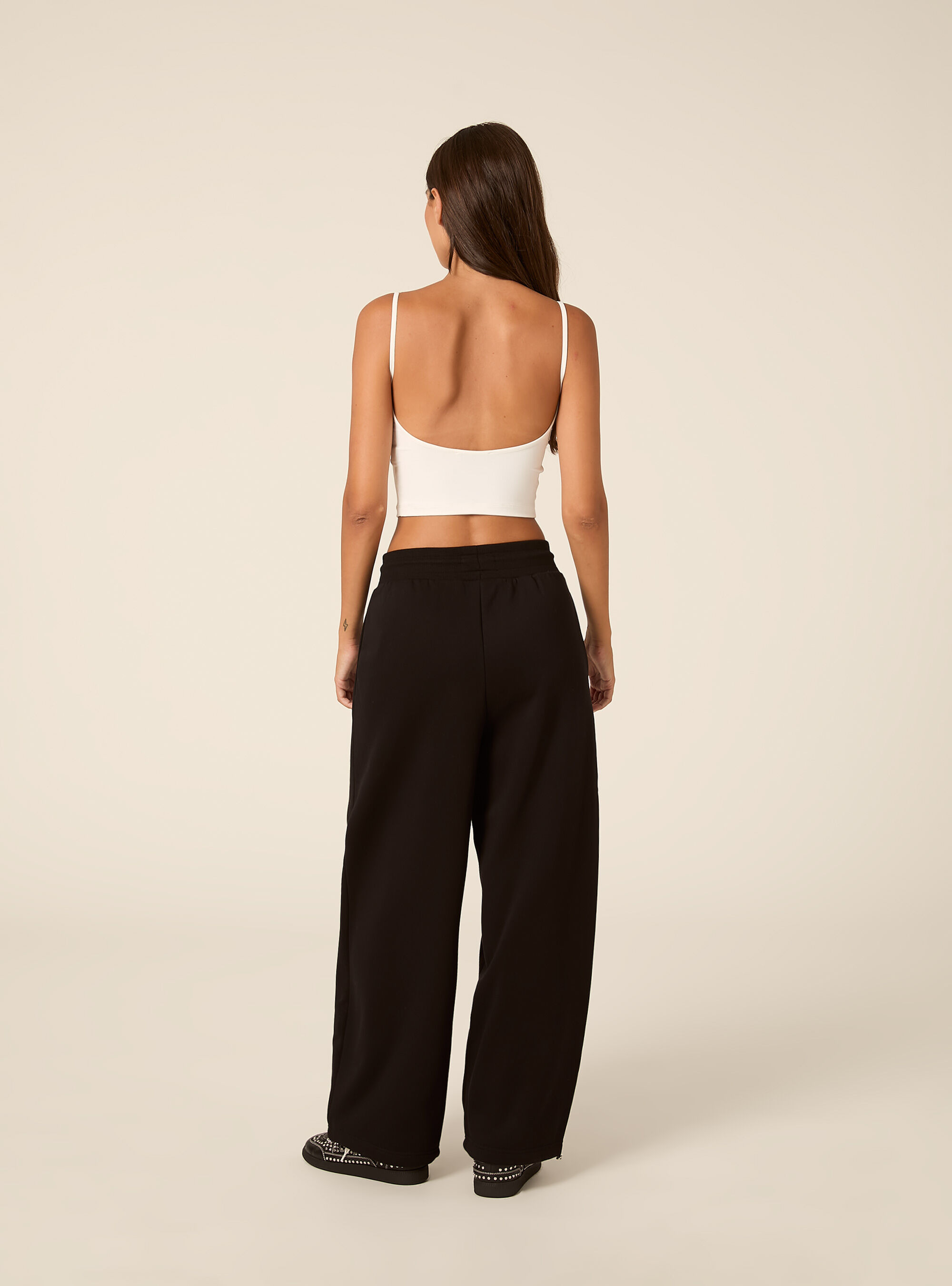Pantaloni jogger in felpa barrel, BK1 BLACK