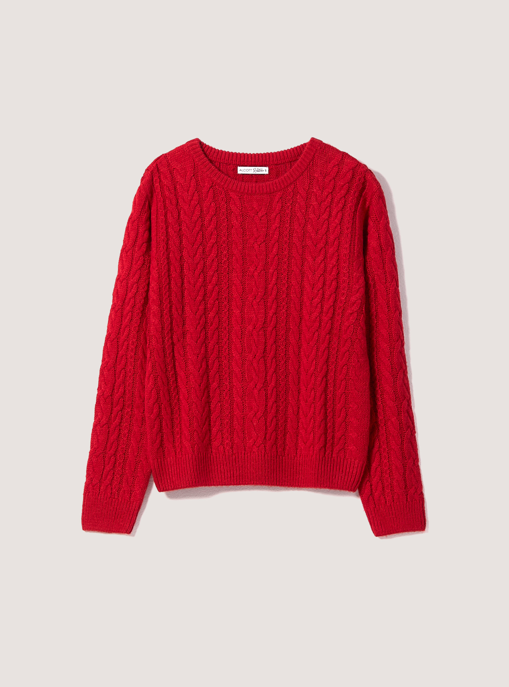 Pullover con trecce, RD2 RED MEDIUM