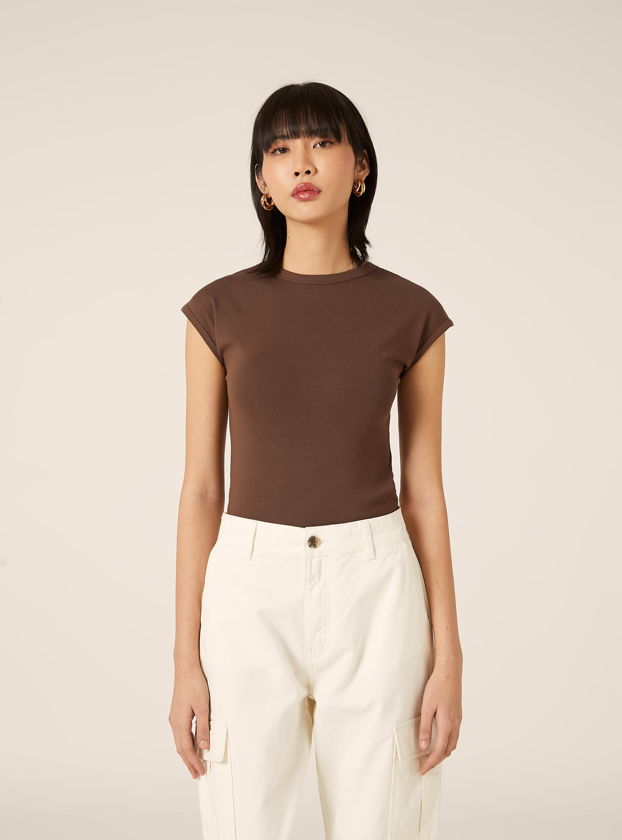 Body aus gerippter Stretch-Baumwolle