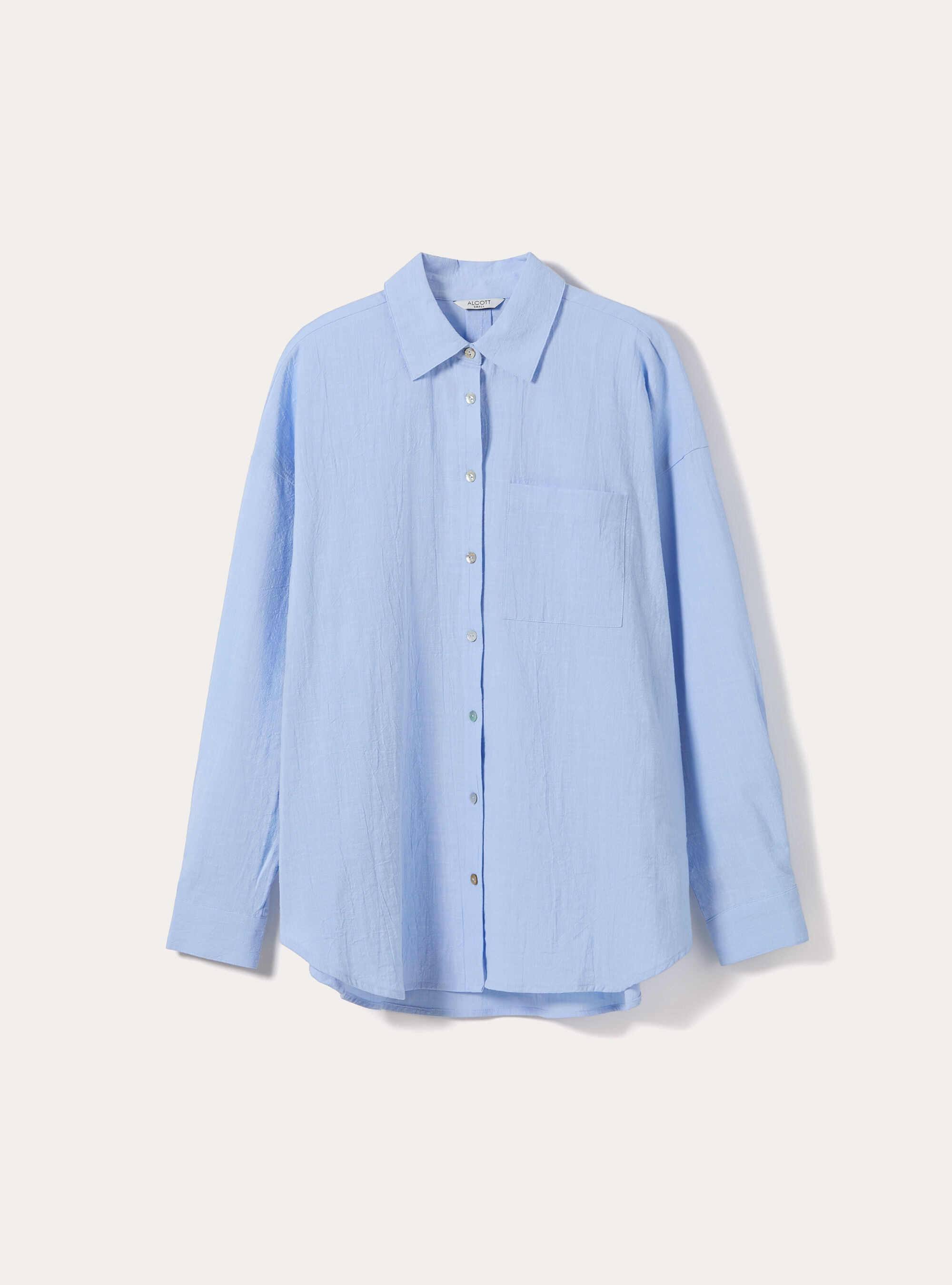 Camicia oversize con tasca, AZZURRO CHIARO