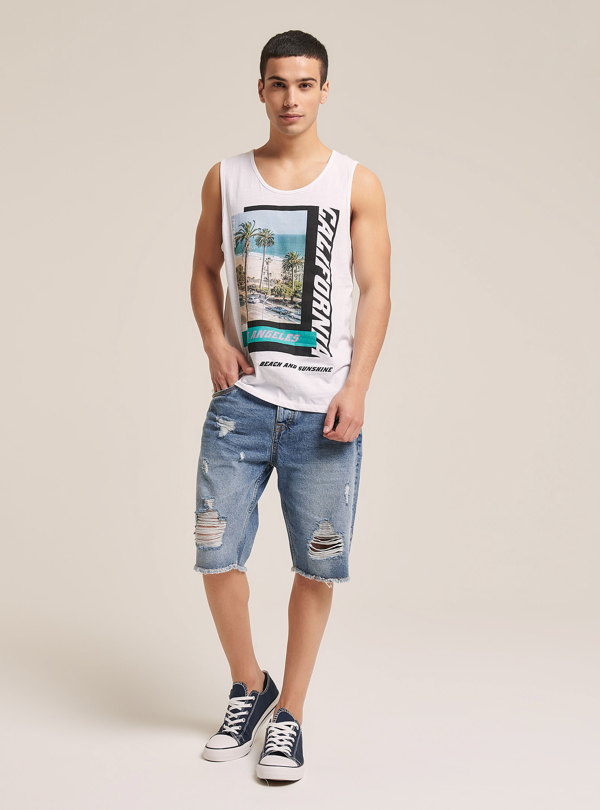 Tanktop mit Aufdruck City, C099 WHITE