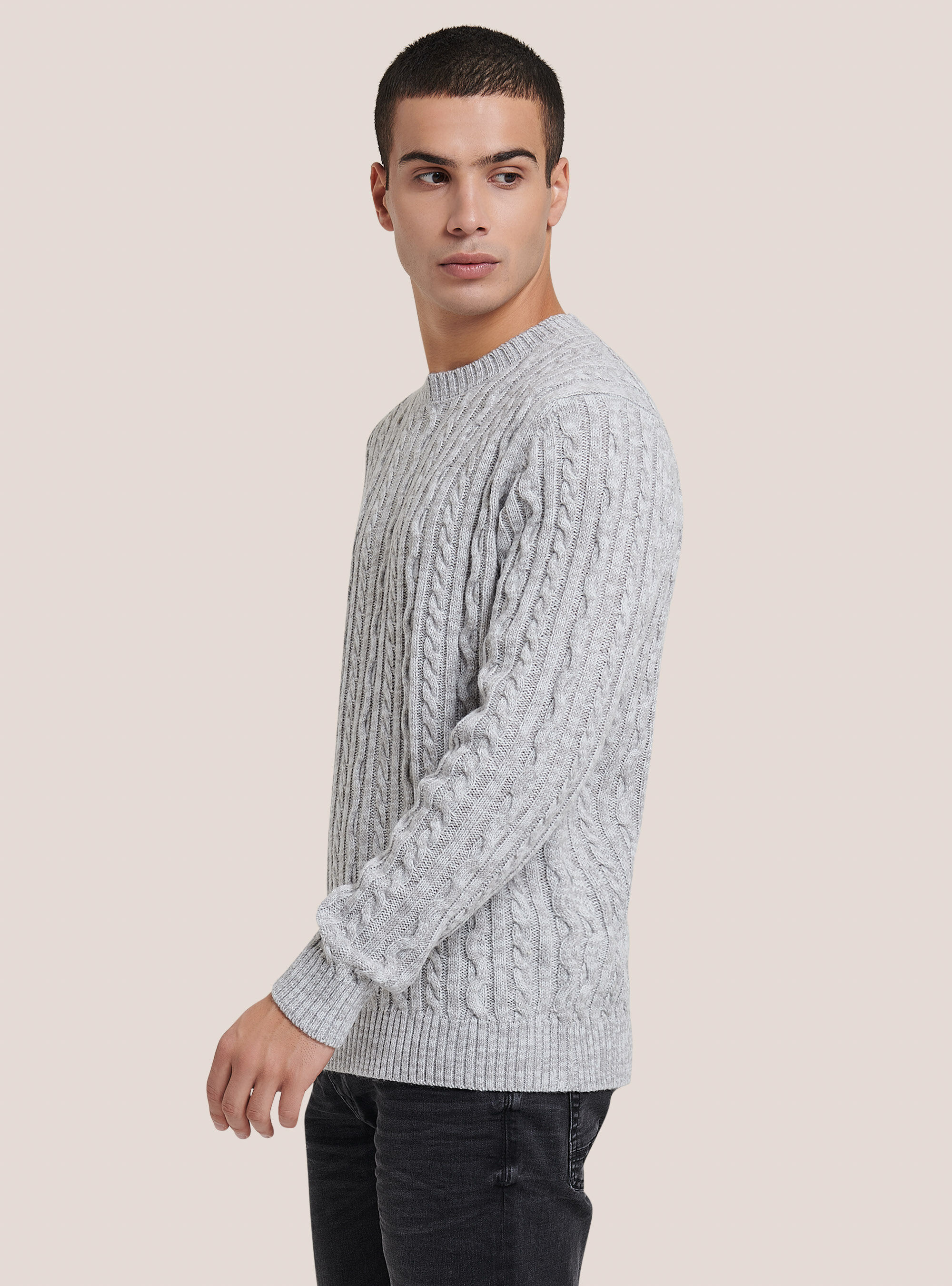 Pullover caldo con trecce, PERLA