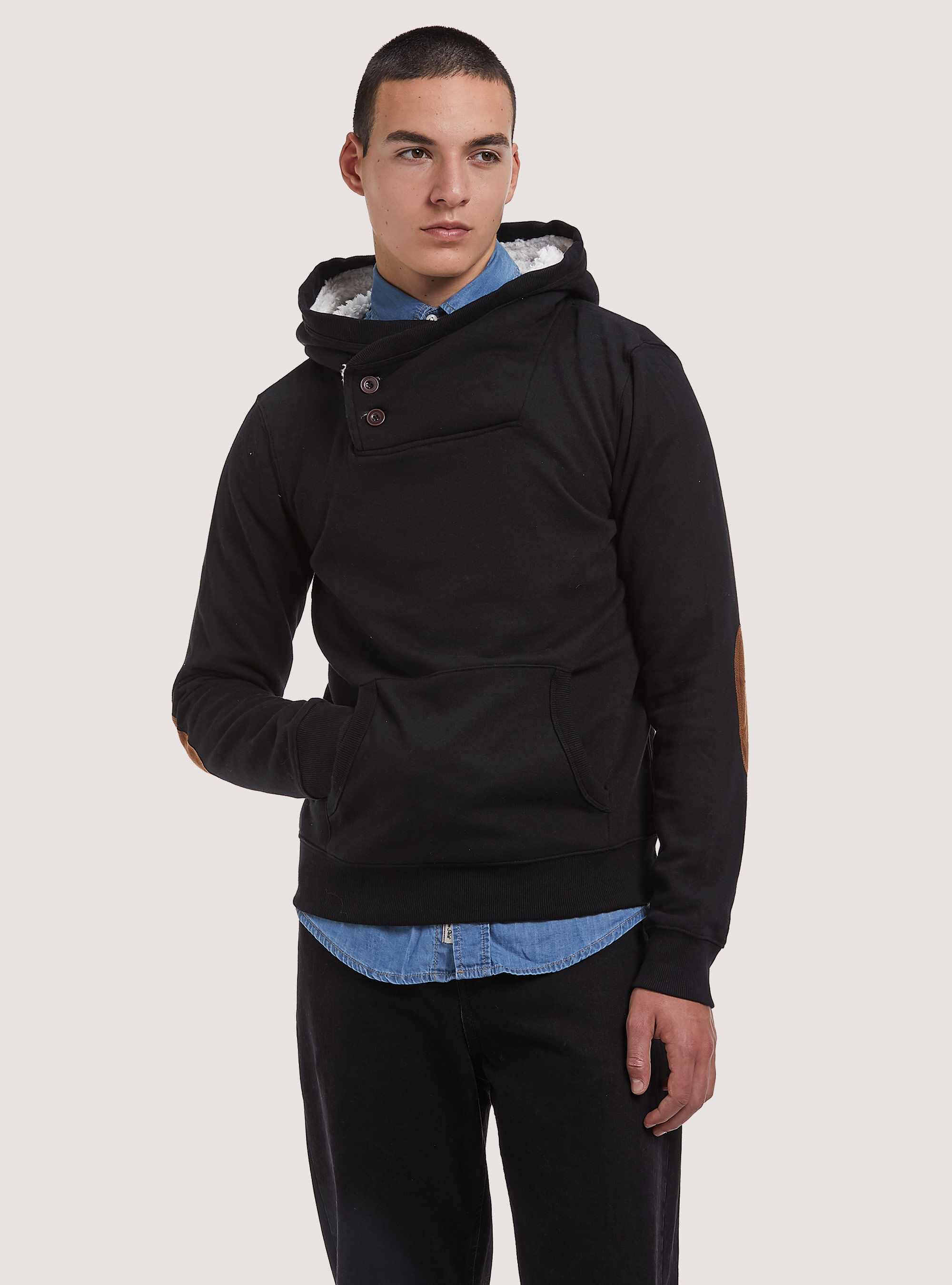 Fur hooded sweatshirt online