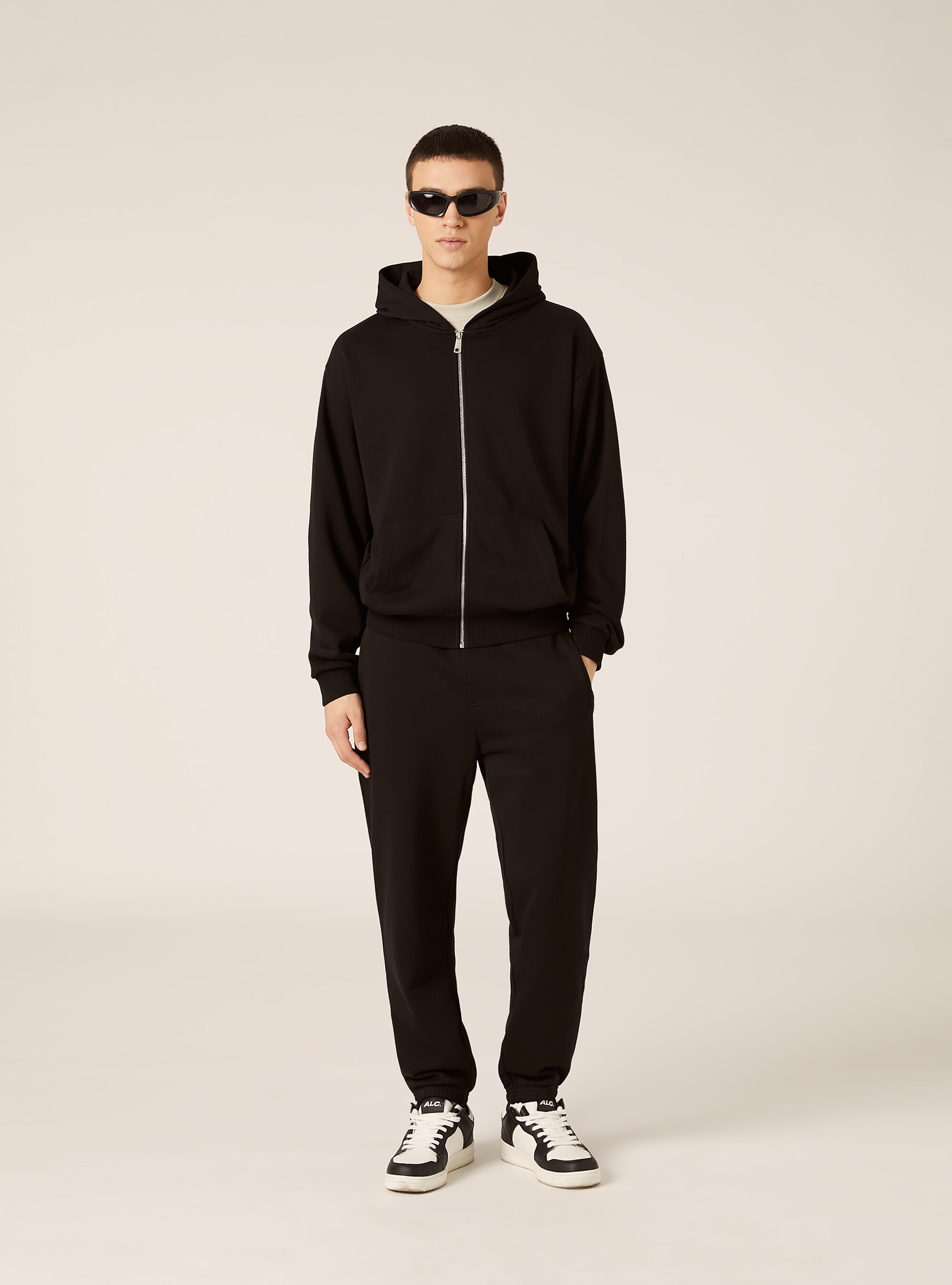 Sweat &agrave; capuche et fermeture &eacute;clair, coupe boxy