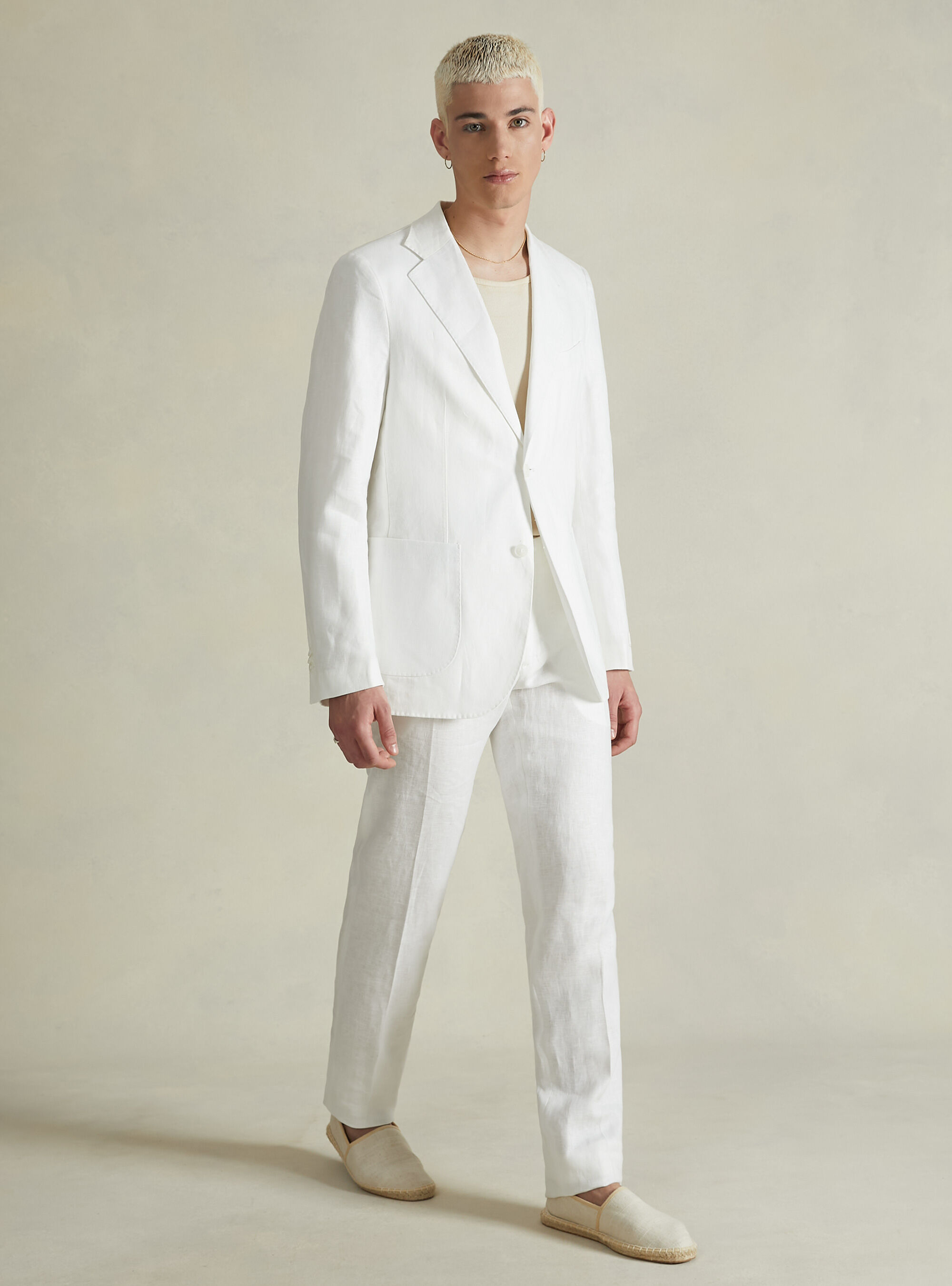 Pure Linen Jacket, WH1 OFF WHITE