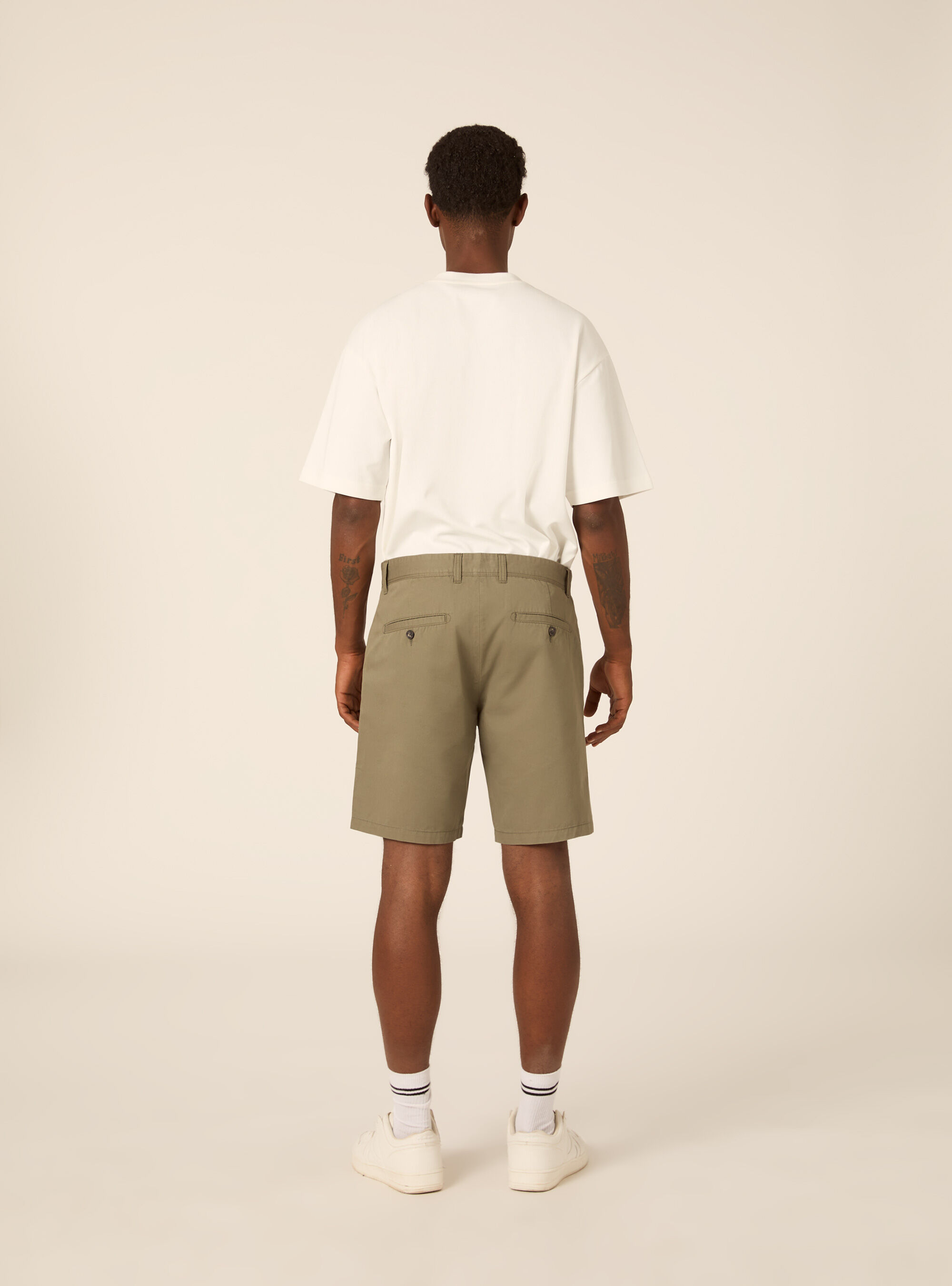 Bermudas de sarga de ajuste liso, KY1 KAKY DARK