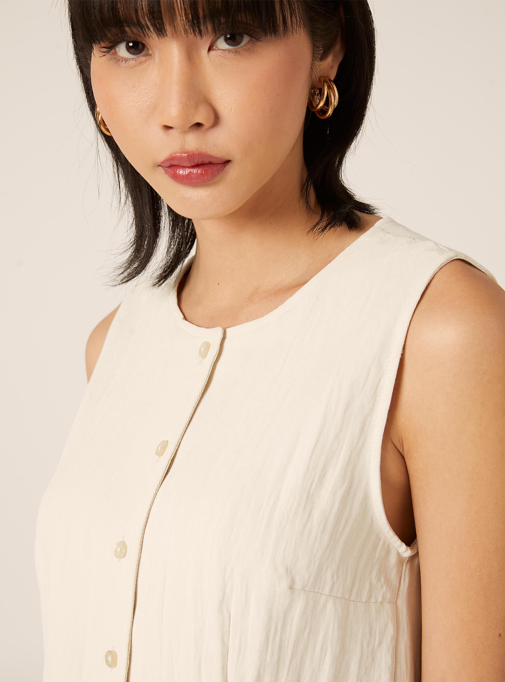 Chaleco de sastrer&iacute;a con textura, CR3 CREAM LIGHT