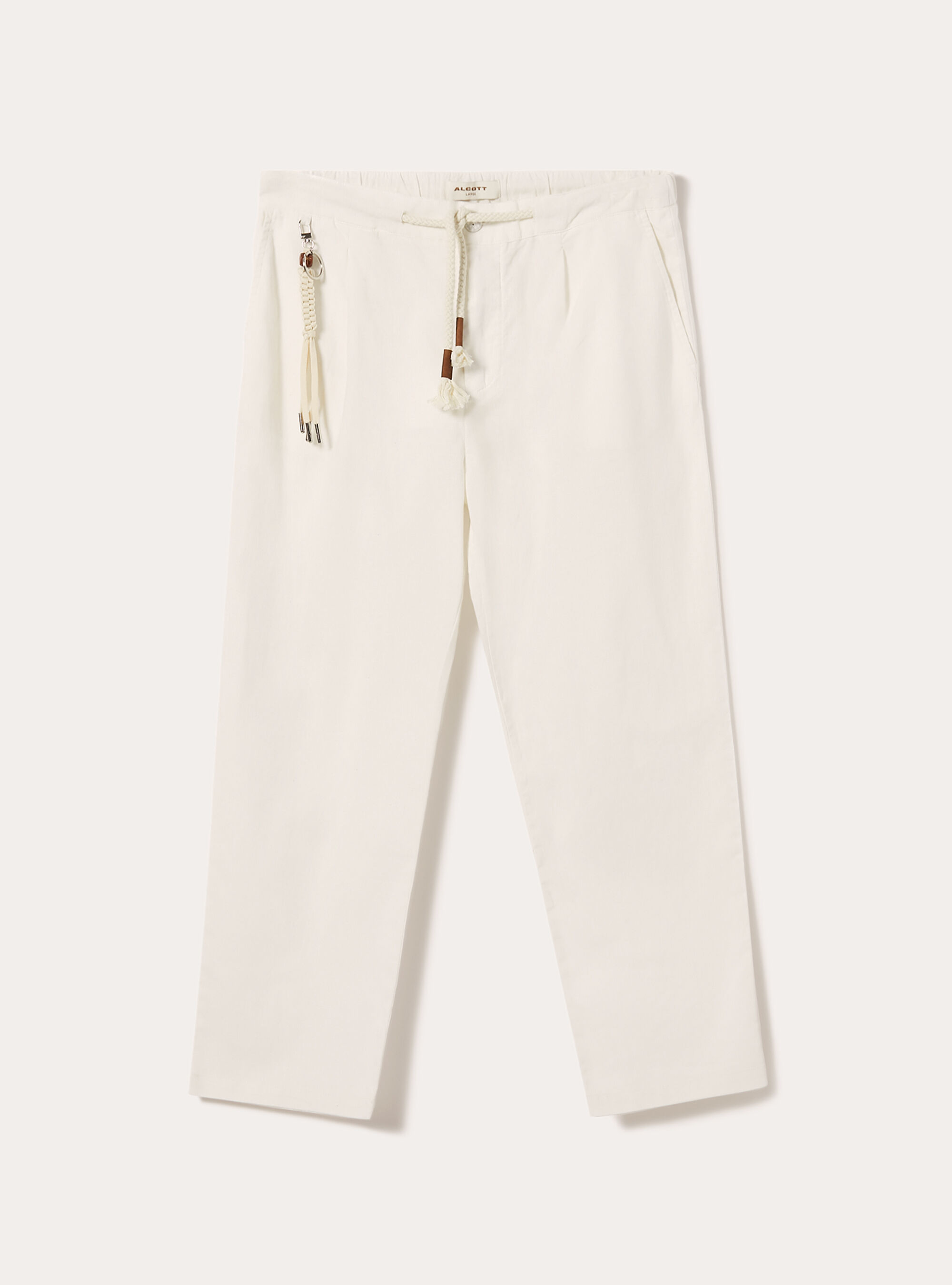 Pantal&oacute;n jogger en mezcla de lino, WH1 OFF WHITE