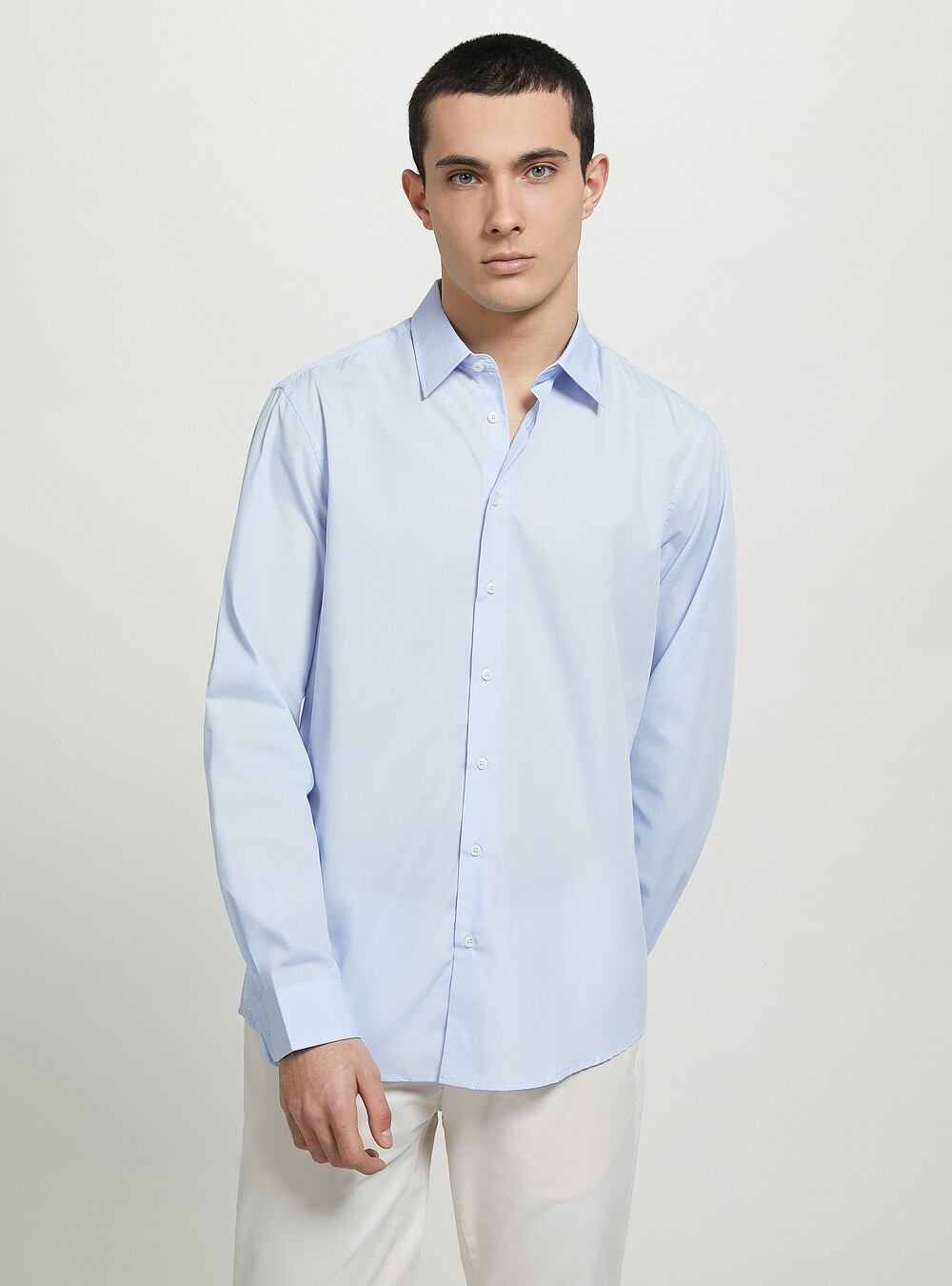 Polo manica lunga, cotone caldo, tinta unita, invernale, blu, 3XL Polo manica lunga, cotone caldo, tinta unita, invernale, blu, 3XL