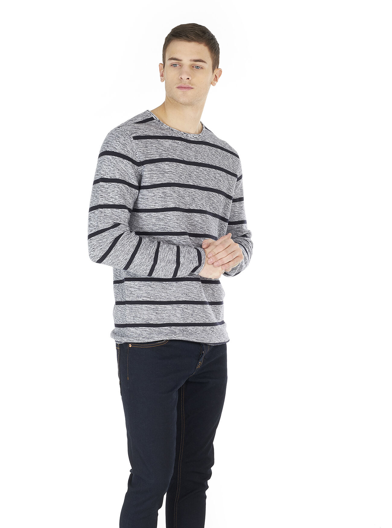 Pullover rigato, WHITE