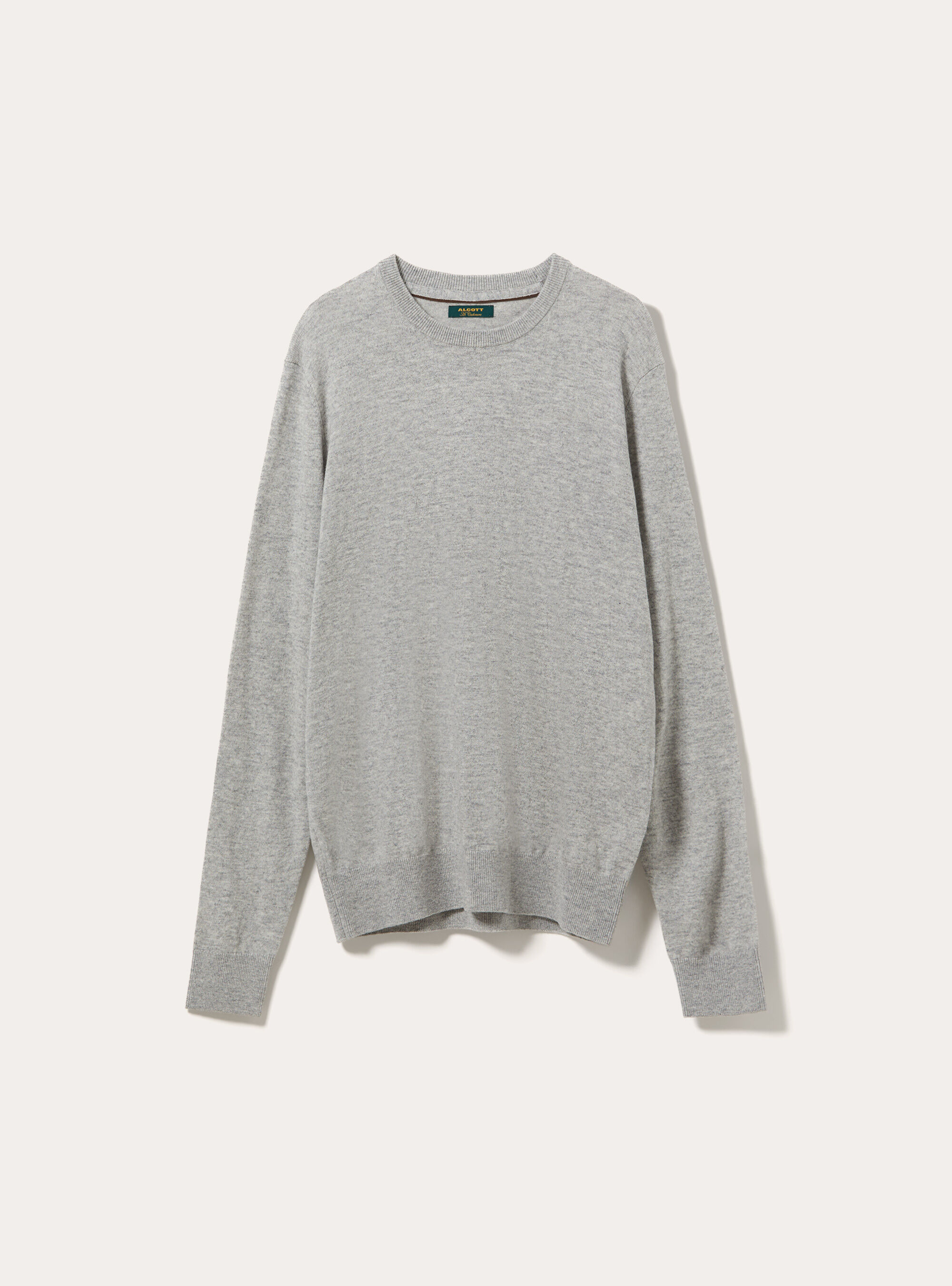 Wool and cashmere blend crewneck jumper, MGY3 GREY MEL LIGHT