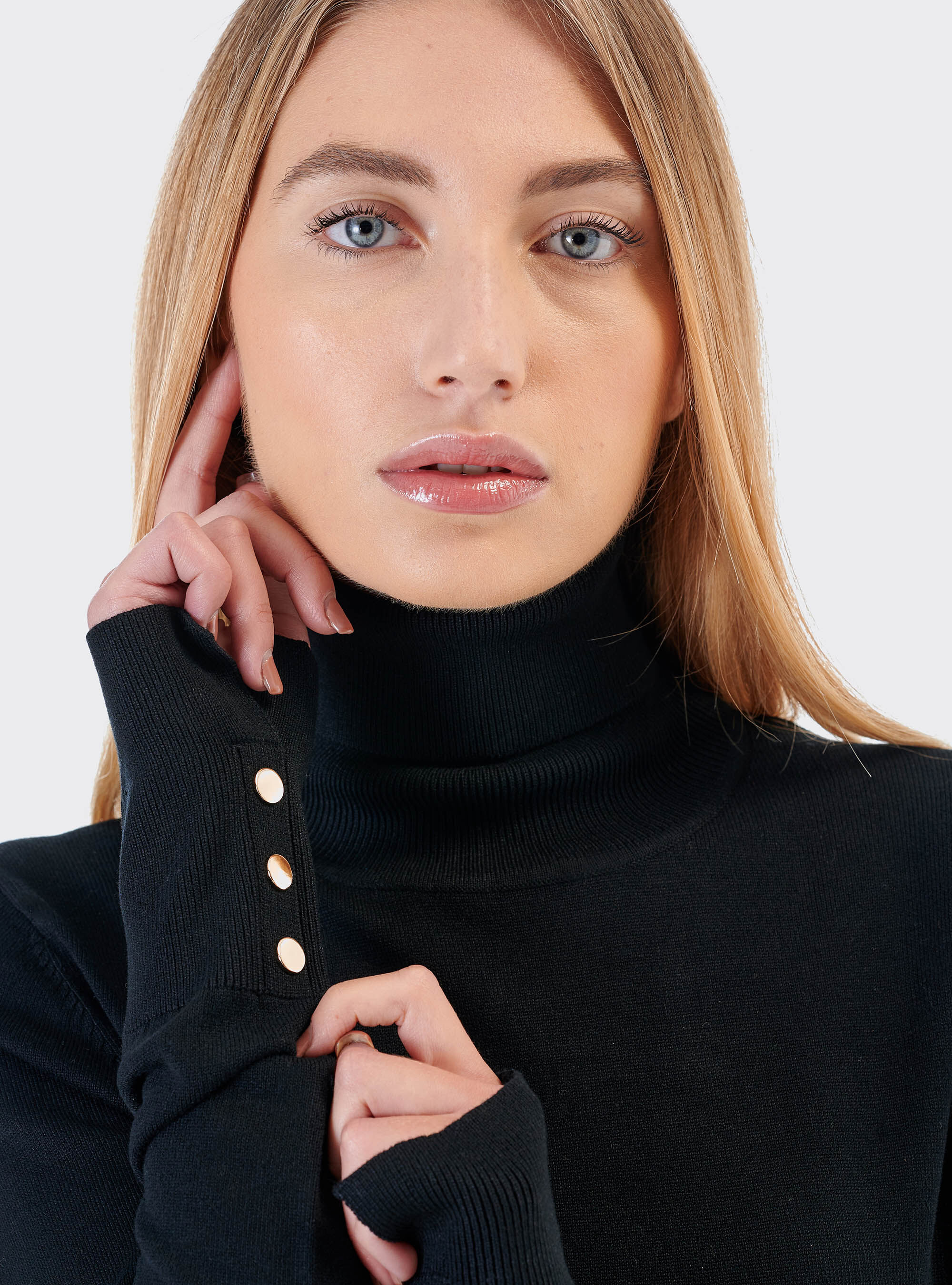 Pull col montant, C101 BLACK