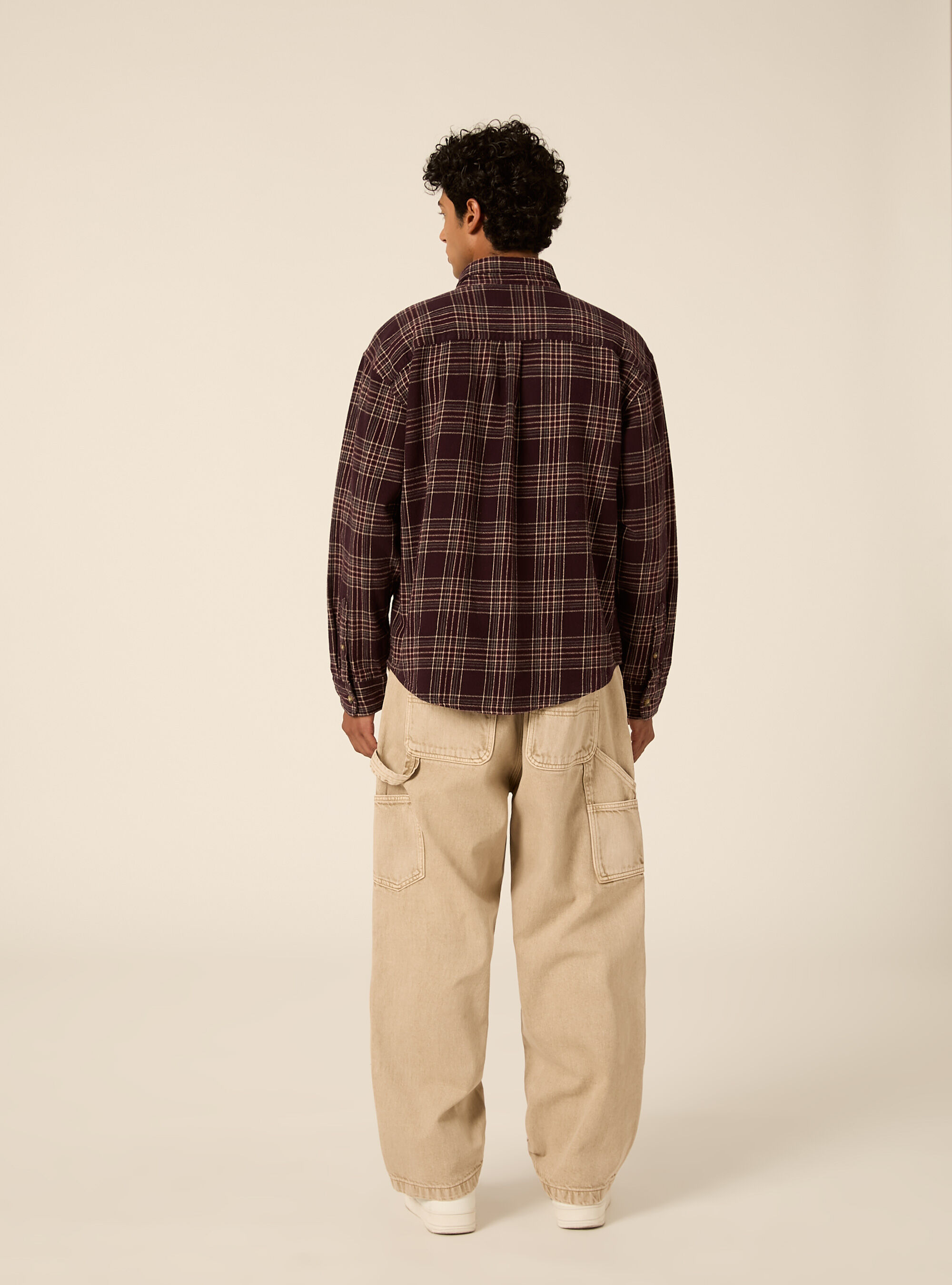 Camicia flanella quadri, BO1 BORDEAUX DARK
