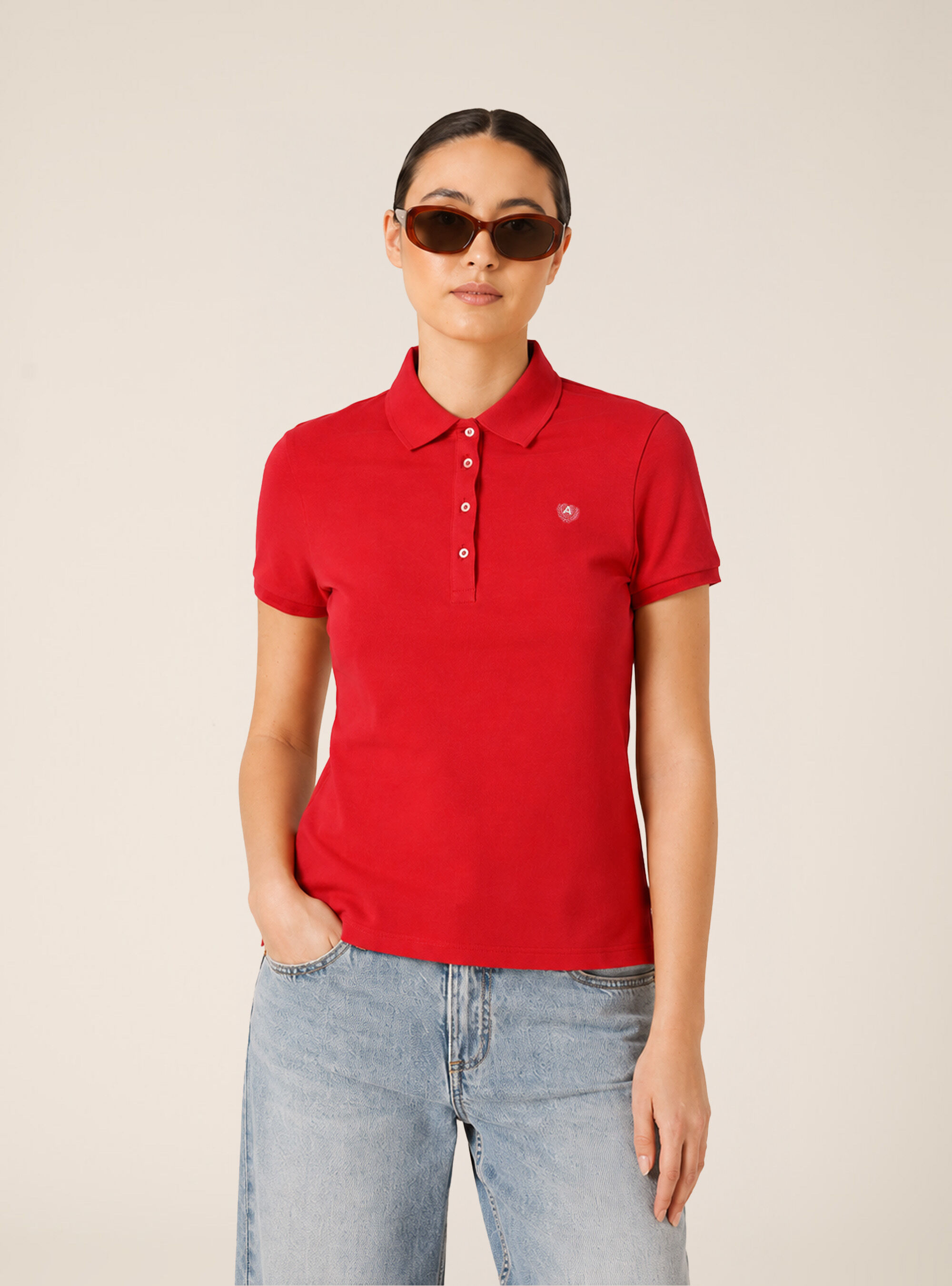 Polo en coton piqu&eacute; avec broderie