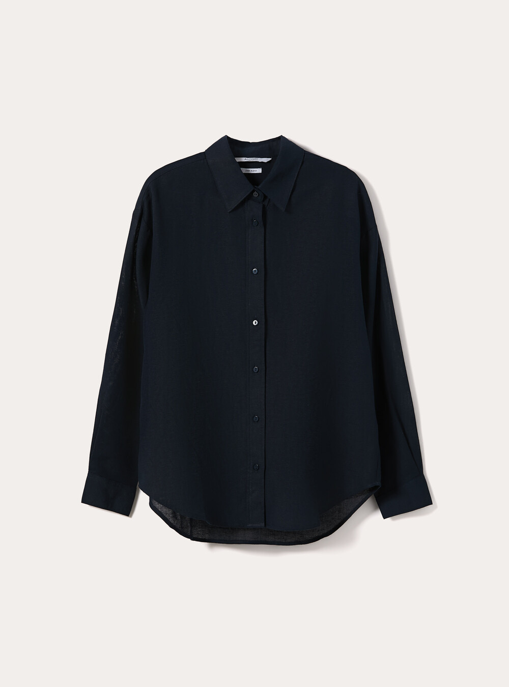 Linen-blend shirt, NA1 NAVY DARK